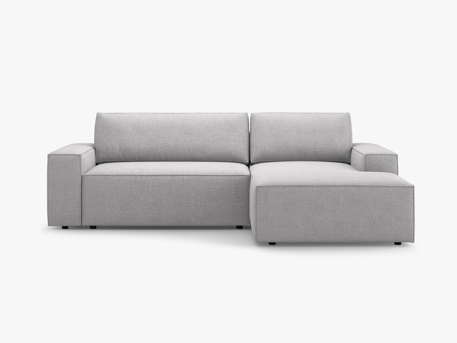 Micadoni Schlaf-Ecksofa Jodie 3-Sitzer Rechts Boucle Hellgrau