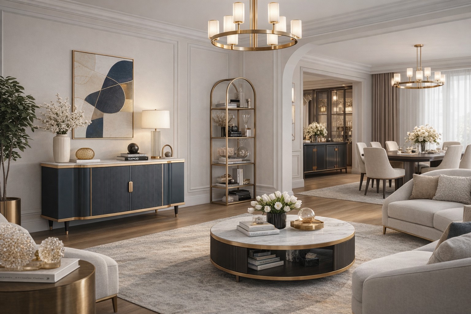 Livin Hill Sideboard Stilig Dunkles Graublau