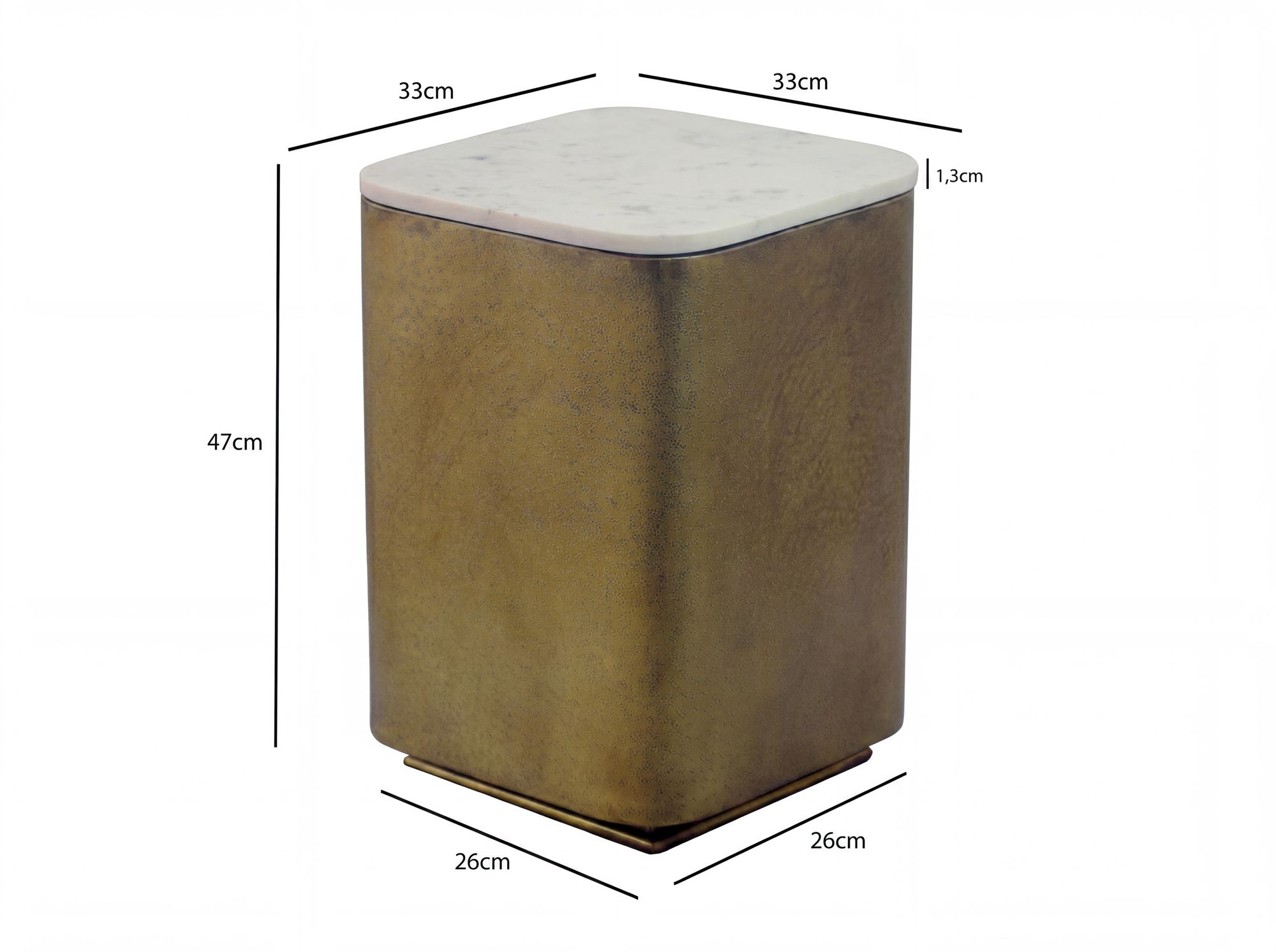 Beistelltisch Tjelta Marmor Gold 33 × 33 × 47 cm