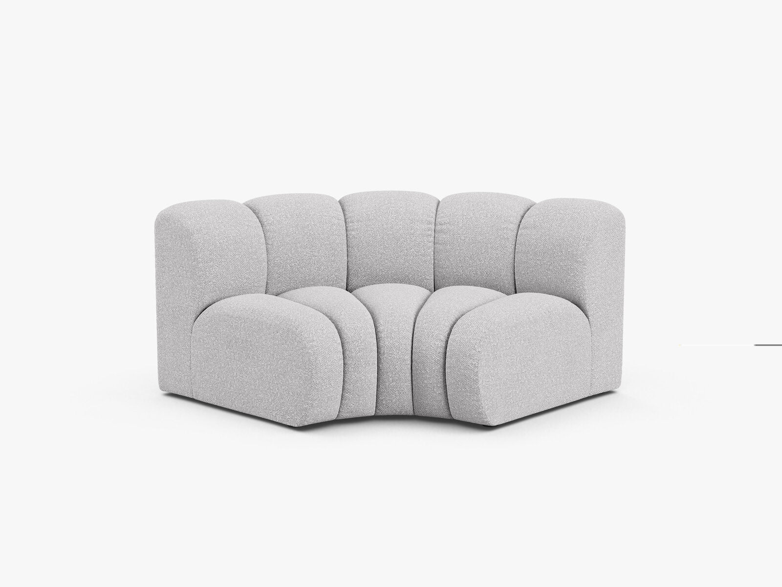 Micadoni rundes Eckmodul Lupine Boucle Baloo Hellgrau