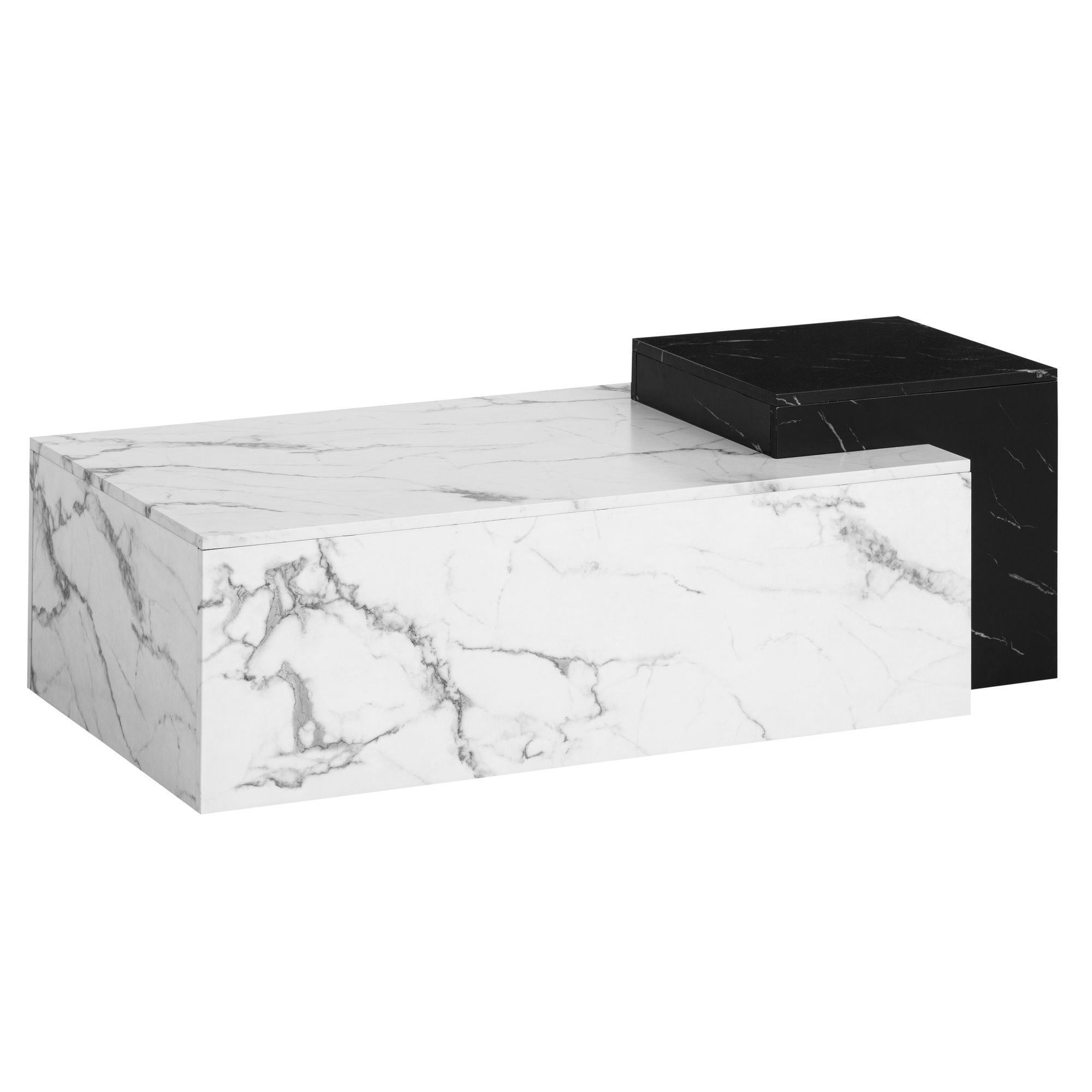 Couchtisch Hornindal Marmoroptik Weiß 120 × 60 × 40 cm