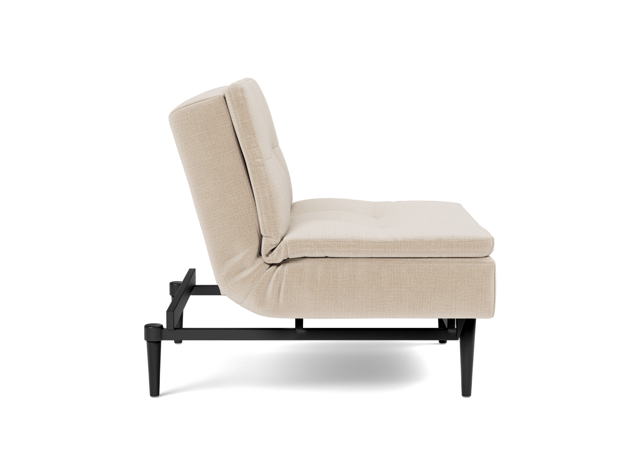 Sessel Dublexo Chenille Esina 410-Almond-Beige Beine Styletto Eiche schwarz