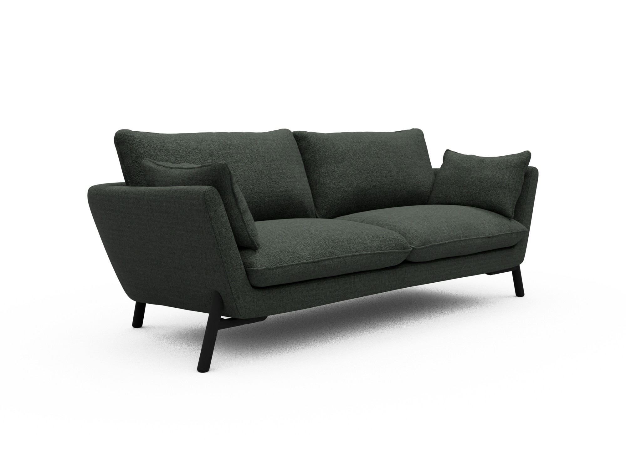 Skandi Home Sofa Emil 3-Sitzer Beinfarbe Eiche Schwarz Aivi-Pine-Green moebelfaktor