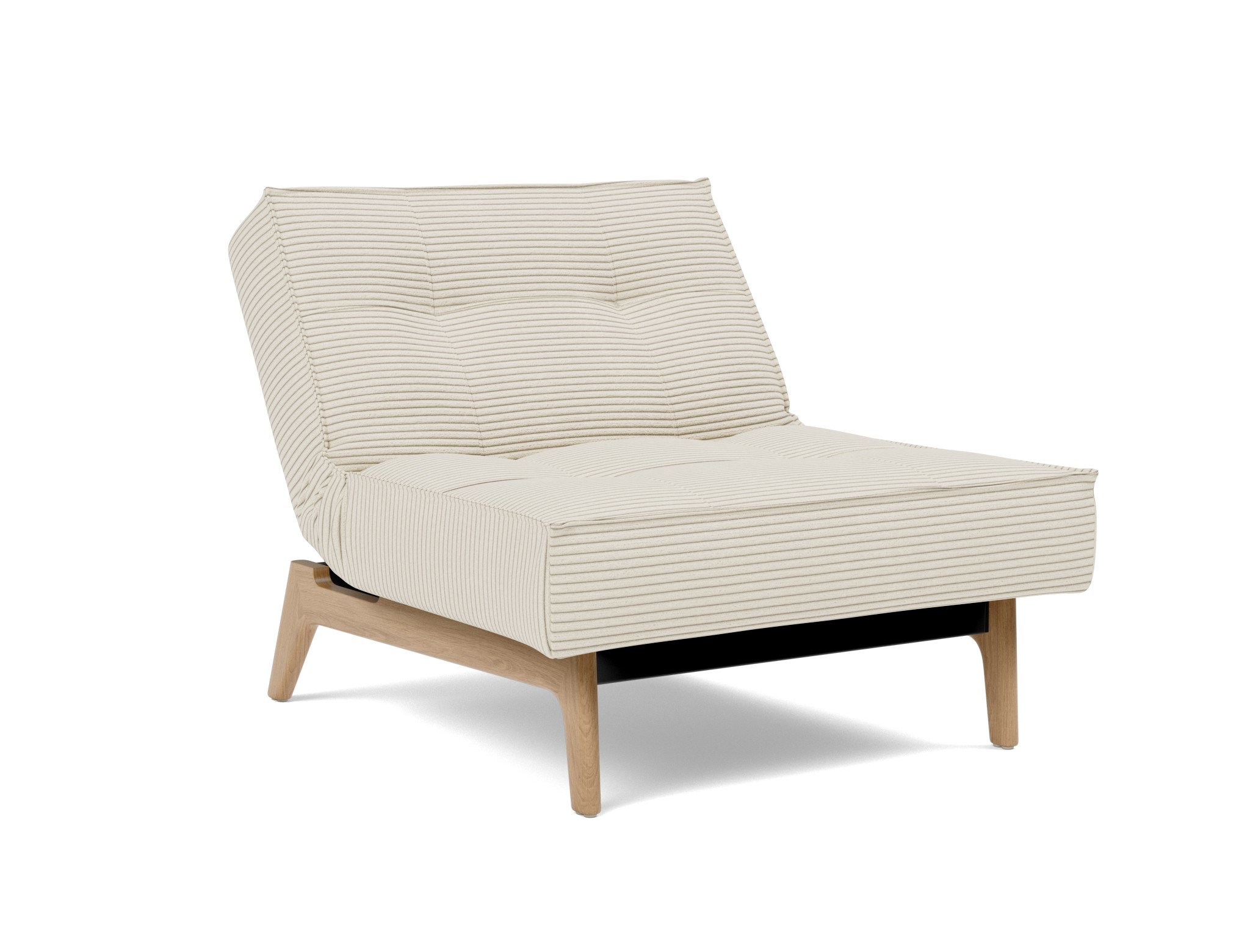 Sessel Splitback Kord Corduroy 594-Ivory Beine Eiche