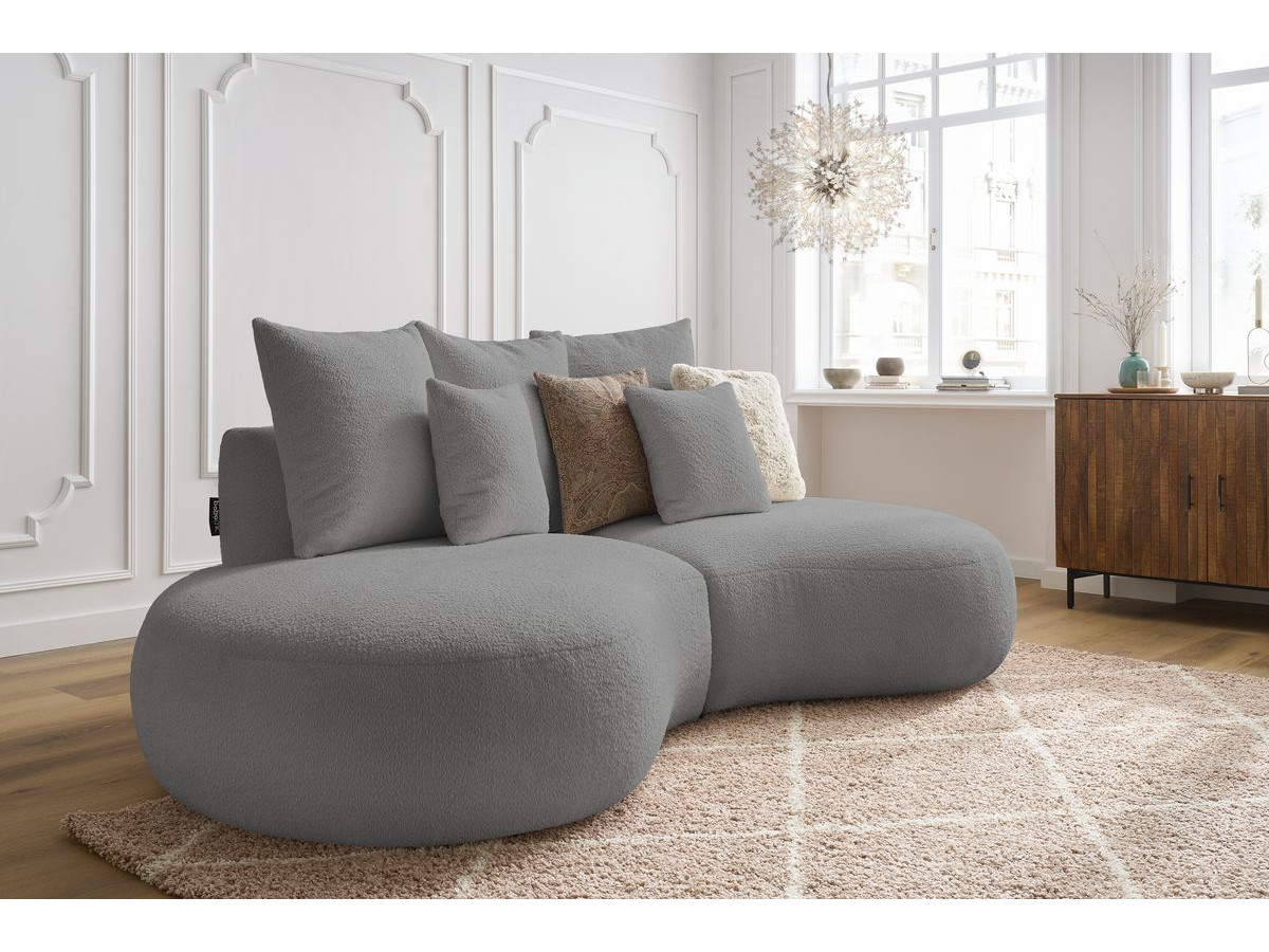 Bobochic Saint-germain Sofa 3-Sitzer Bouclé-Stoff Hellgrau