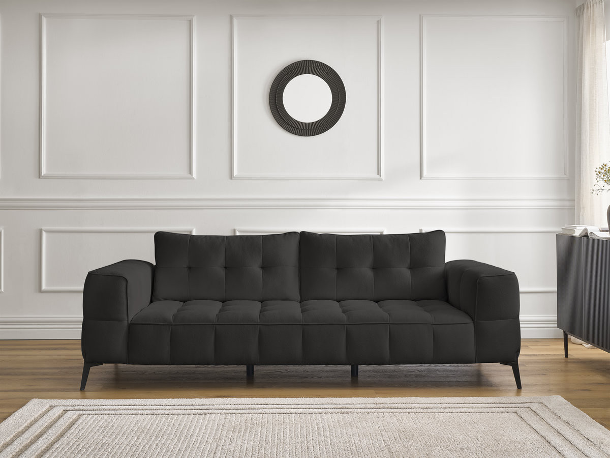Bobochic Anis Sofa 3-Sitzer Strukturstoff Schwarz
