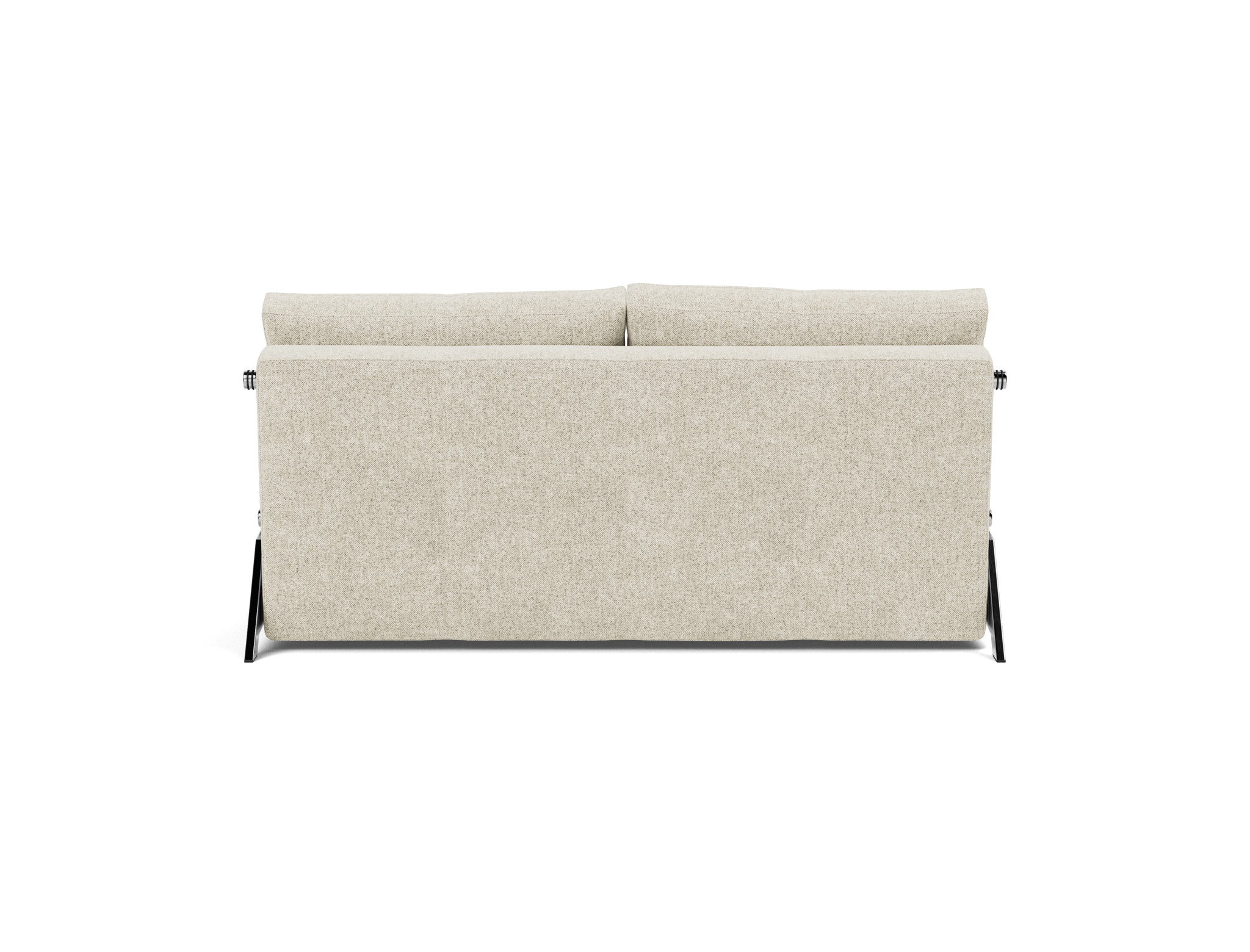 Schlafsofa Cubed 160 Strukturierter Stoff Taura 357-Off-White Beine Chrom