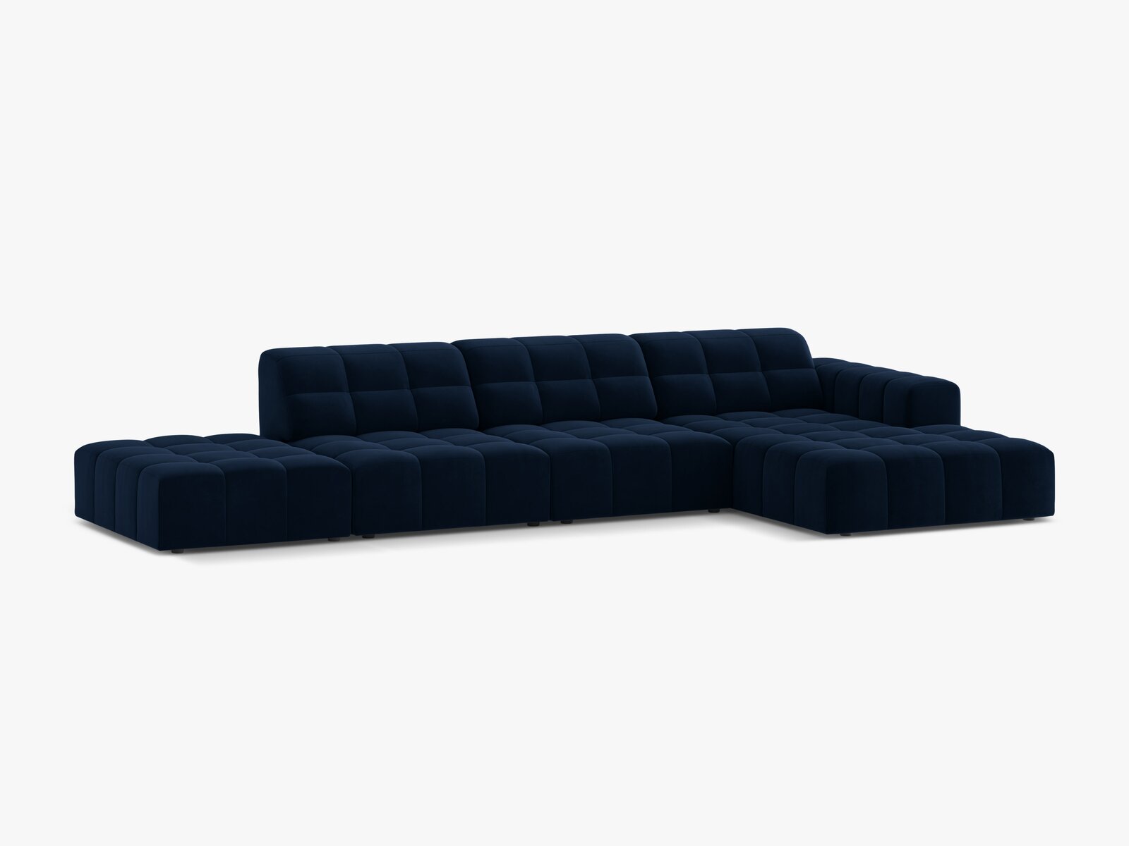 Micadoni Ecksofa Jennifer 5-Sitzer Rechts Samt Bluvel Königsblau