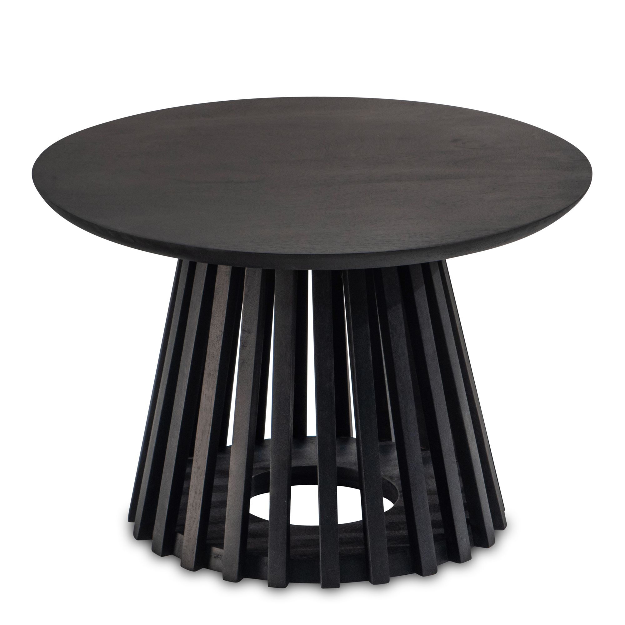 Couchtisch Asker Massivholz Schwarz Ø 60 × H 41 cm