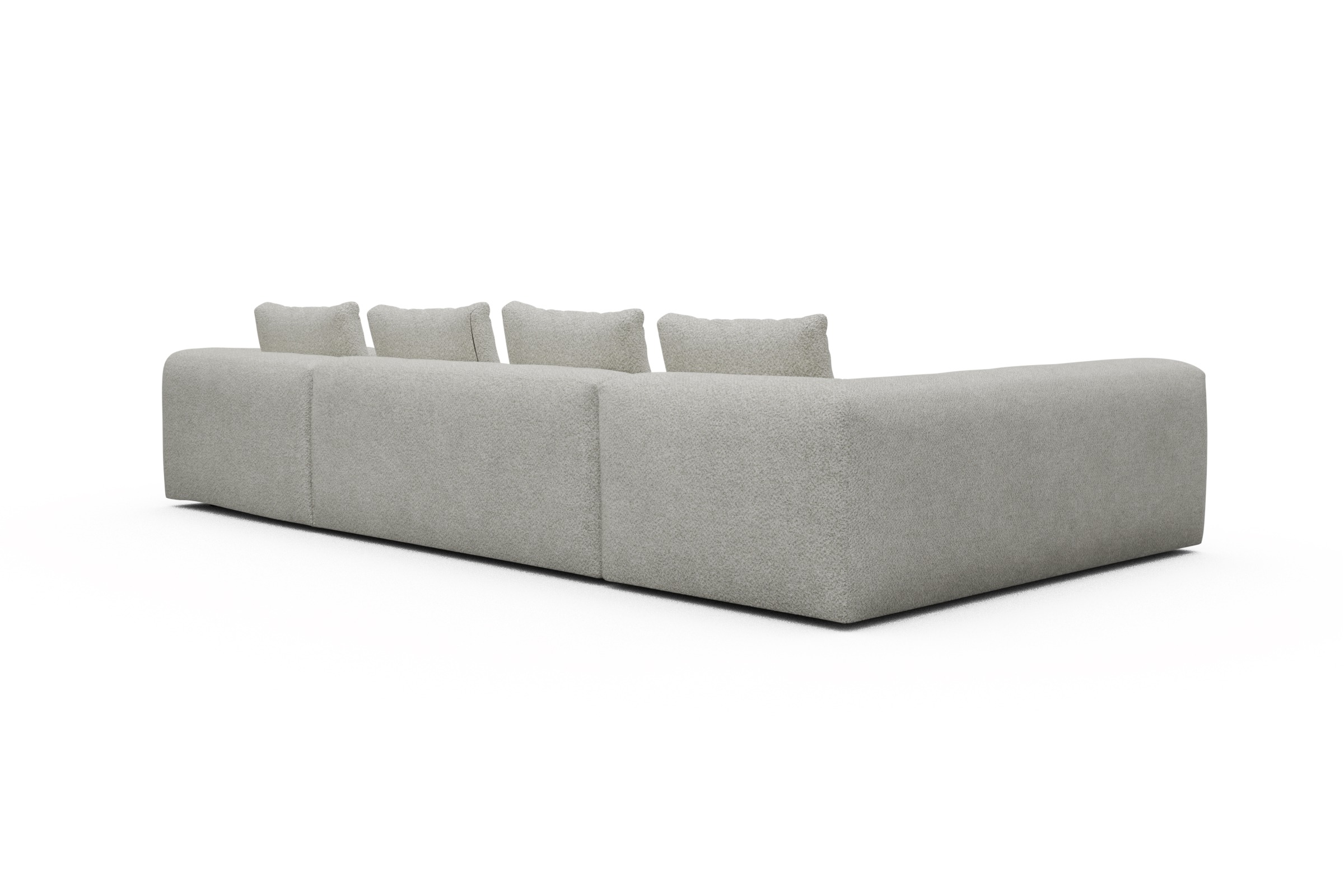 Wohnlandschaft Fred Chaiselongue rechts mit 2-Sitzer und lange Armlehne links Vanora-Warm-Sand