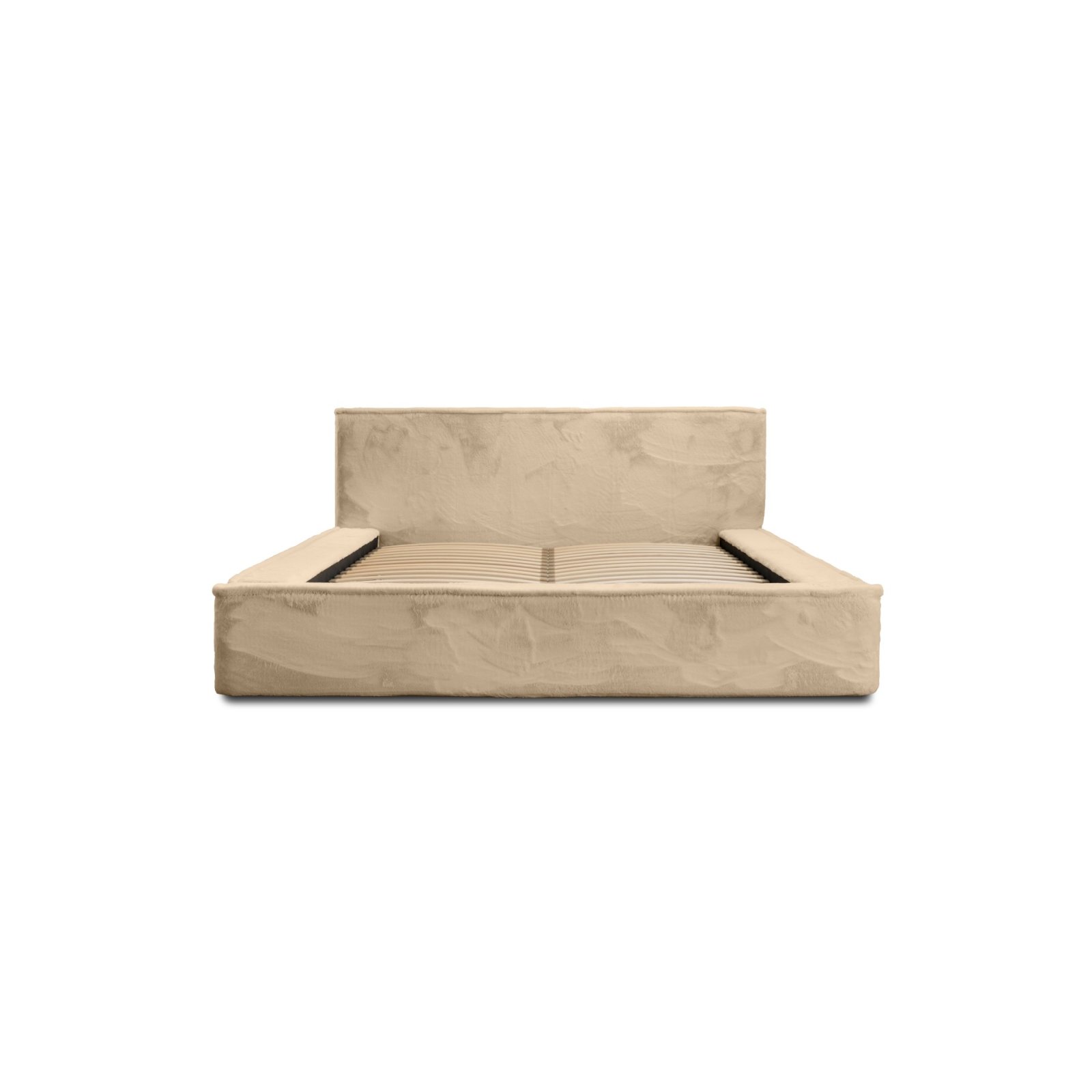 Polsterbett Casto Mikrofaser mit Fell-Optik 180x200 mit Holzrahmen Lapit 33