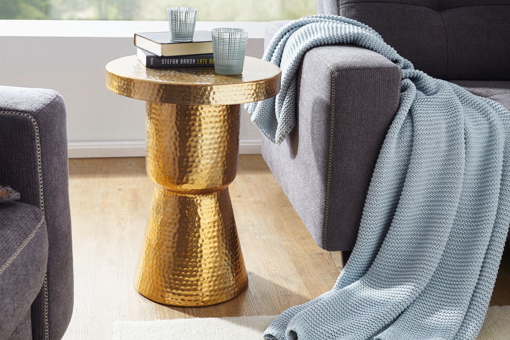 Beistelltisch Aakirkeby Aluminium Gold Ø 43 cm
