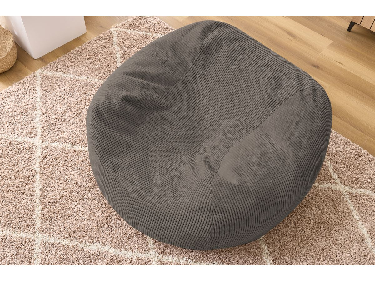 Bobochic Voltaire Pouf 120 × 70 cm Cordsamt Taupe