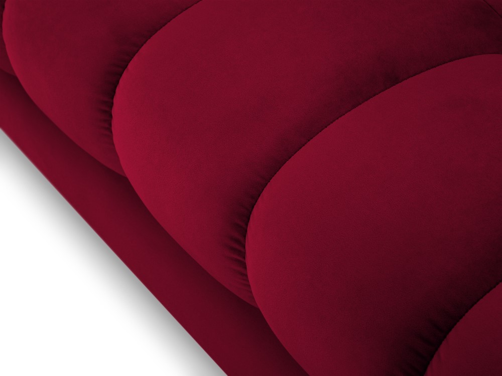 Cosmopolitan Design Sofa Bali 2-Sitzer Samt Bluvel Rot Beine Gold