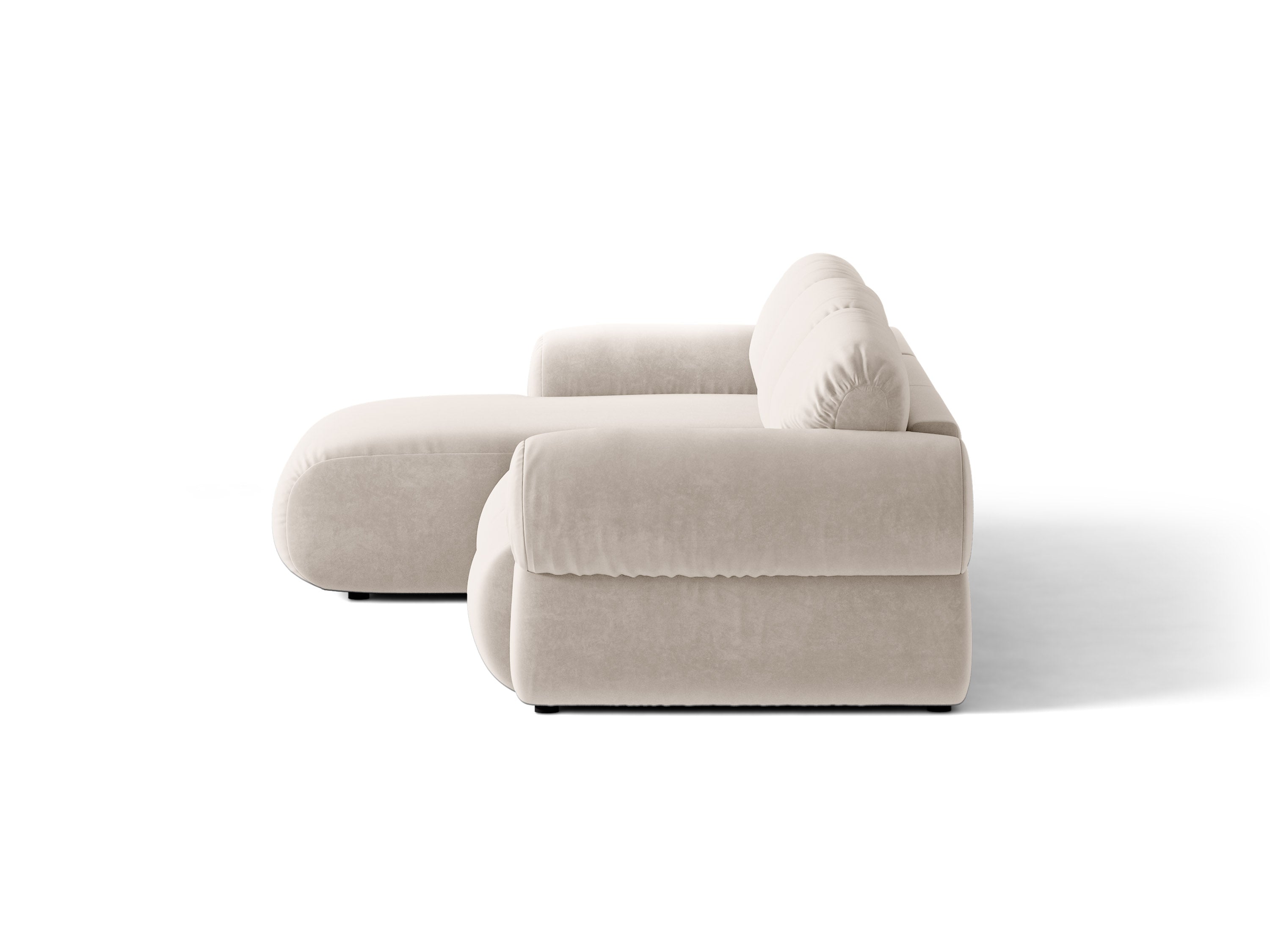 Micadoni Ophelia Ecksofa 6-Sitzer Links Samt Salvador Beige
