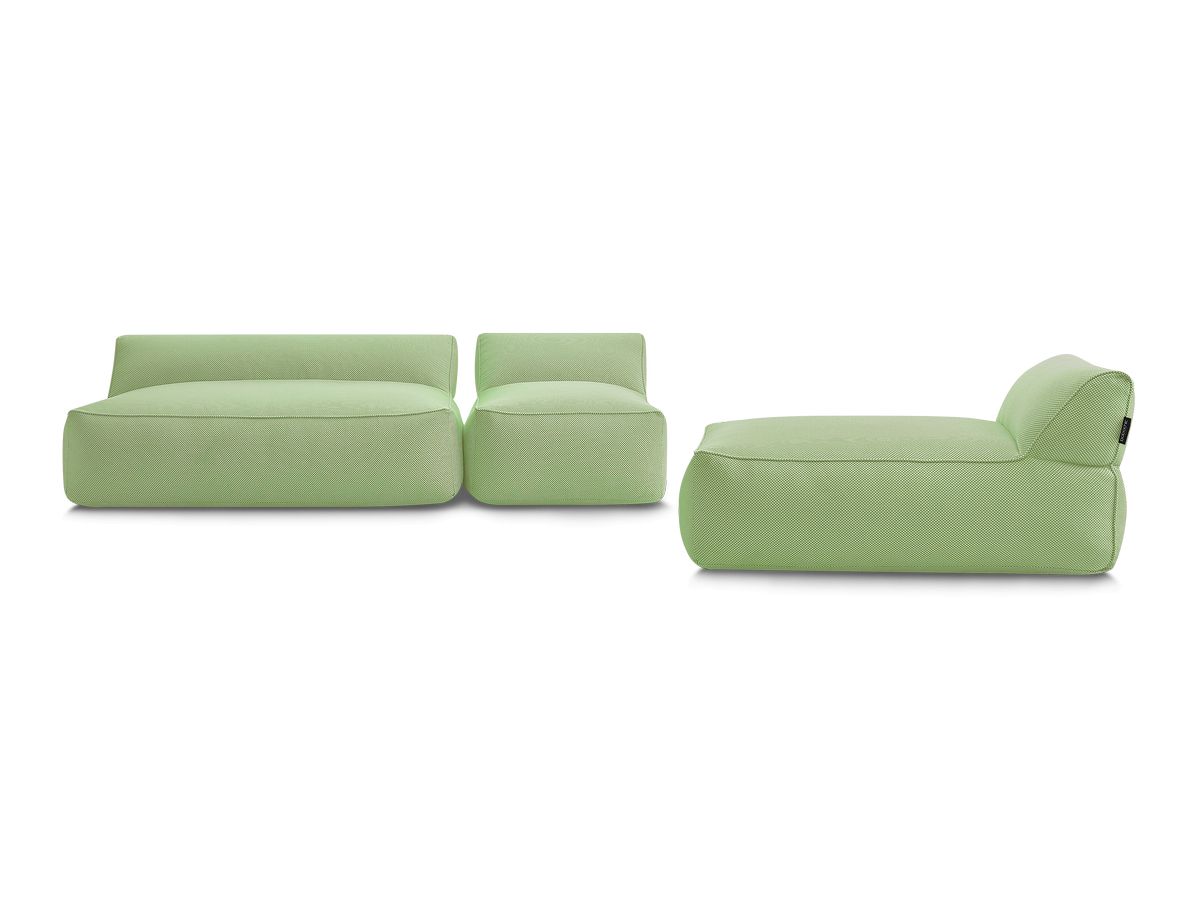 Bobochic Riviera Gartensofa 4-Sitzer Melange-Stoff Grün