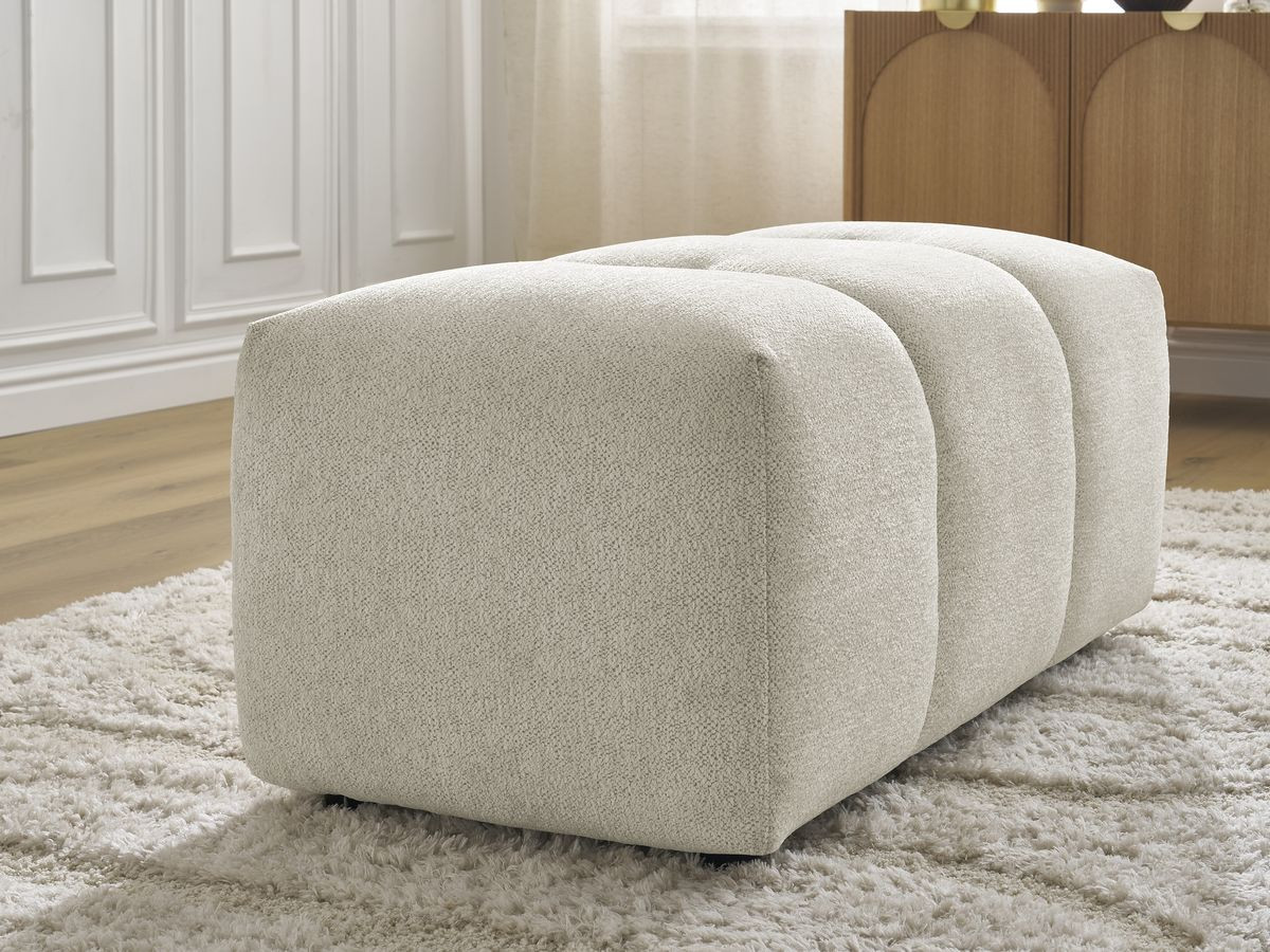 Bobochic Roxelane Pouf Melange-Stoff Weiß