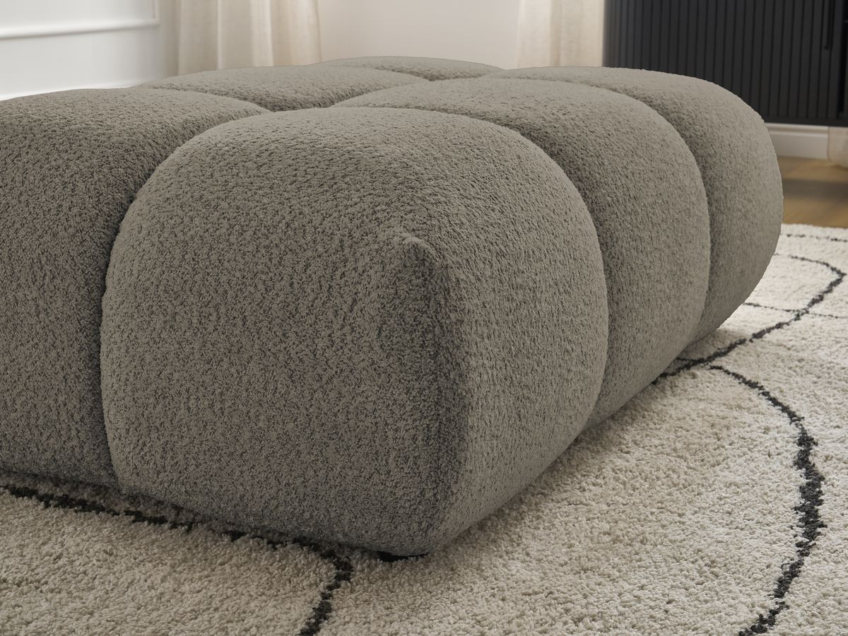 Bobochic Alya Pouf Bouclé-Stoff Taupe