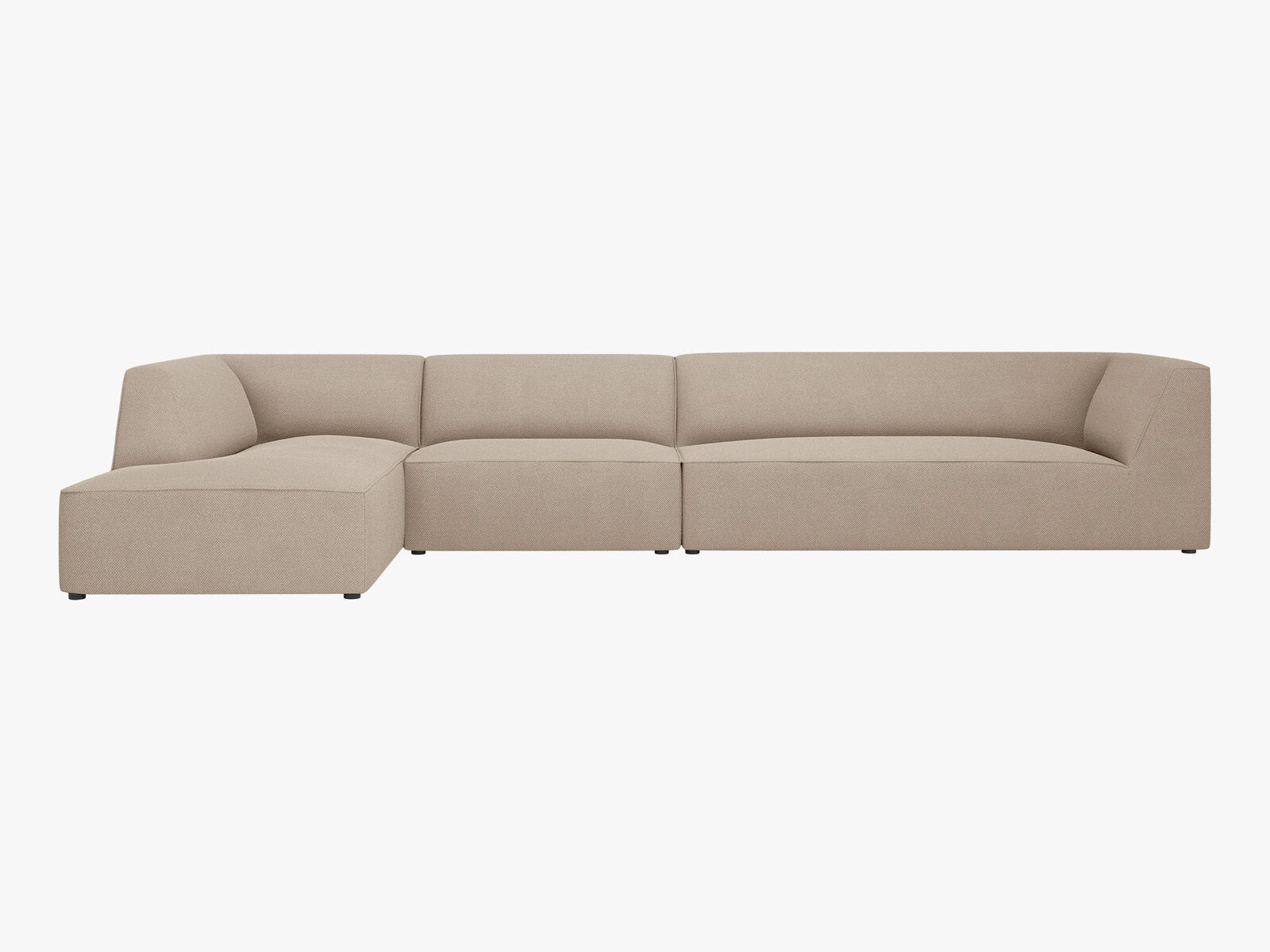 Micadoni Ecksofa Ruby 5-Sitzer Links Strukturierter Stoff Ottawa Dunkelbeige
