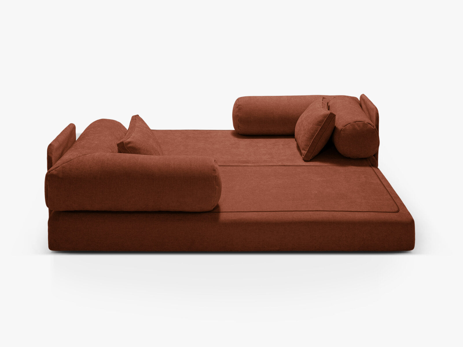 Micadoni Sofa Dreamy 3-Sitzer mit Schlaffunktion Strukturierter Stoff Liberty Ziegel