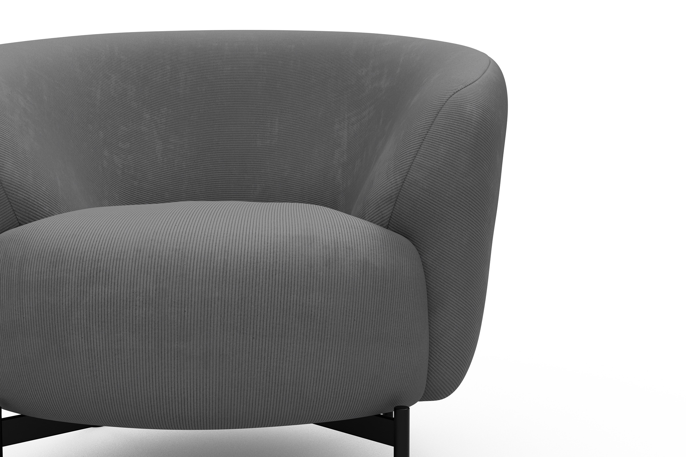 Sessel Ronda X-Metallgestell Schwarz Cordufine-Grey