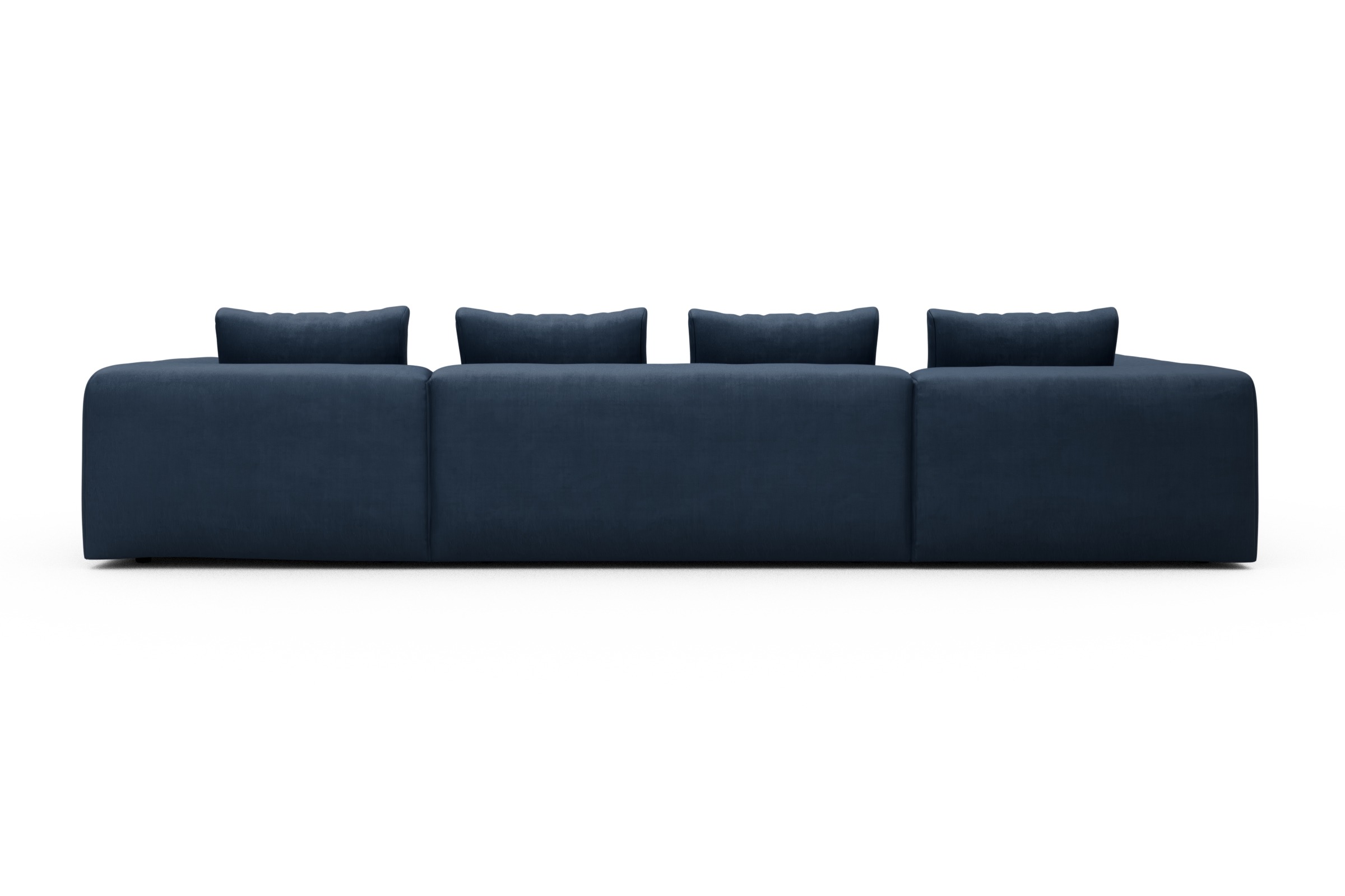 Wohnlandschaft Fred Relax-Ecke links mit 2-Sitzer und Chaiselongue rechts Kord Cordufine 315-Royal-Blue