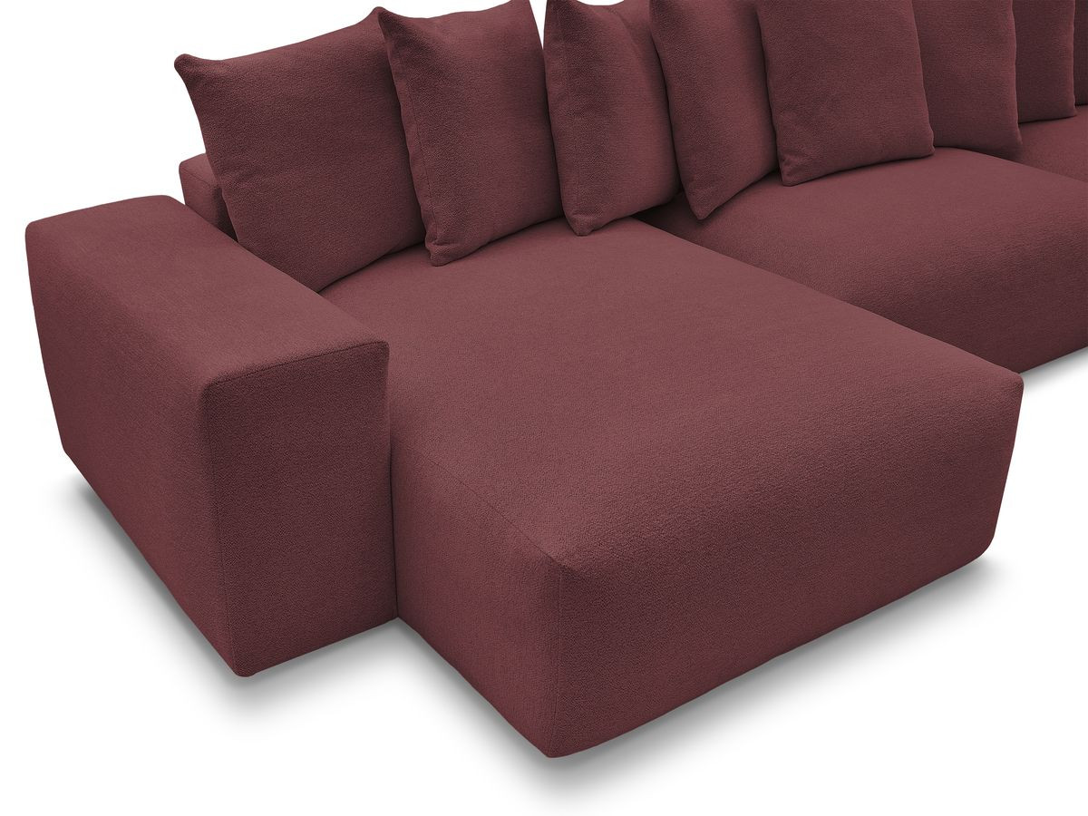 Bobochic Voltaire Wohnlandschaft mit Pouf 420 × 174 cm Melange-Stoff Rot