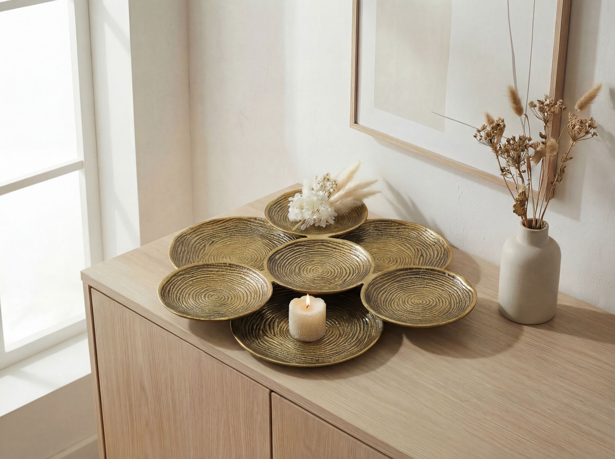 Dekoschale Lomen Aluminium Gold Ø 44 cm