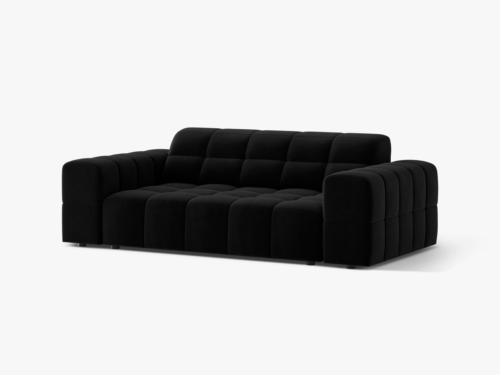 Micadoni Jennifer Sofa 2-Sitzer Samt Bluvel Schwarz