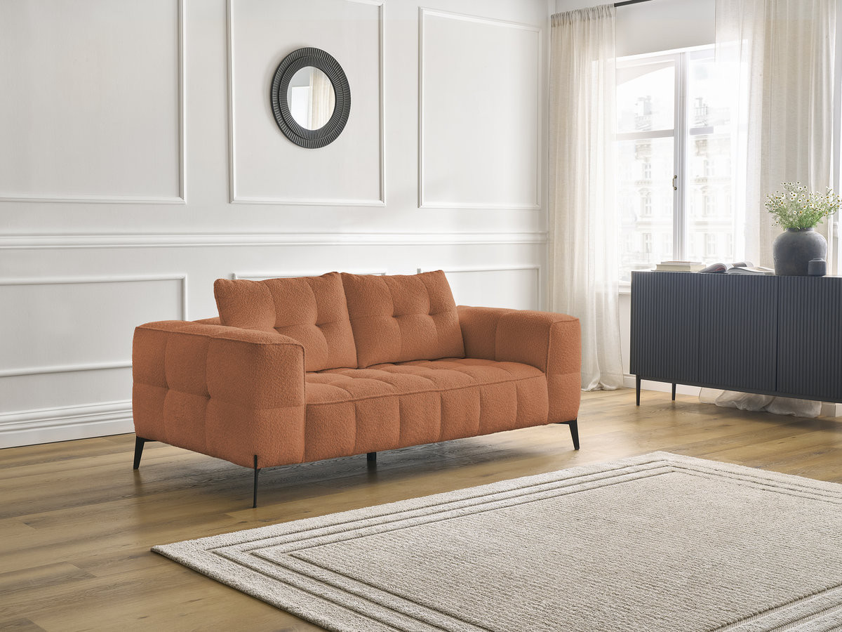 Bobochic Anis Sofa 2-Sitzer Bouclé-Stoff Orange