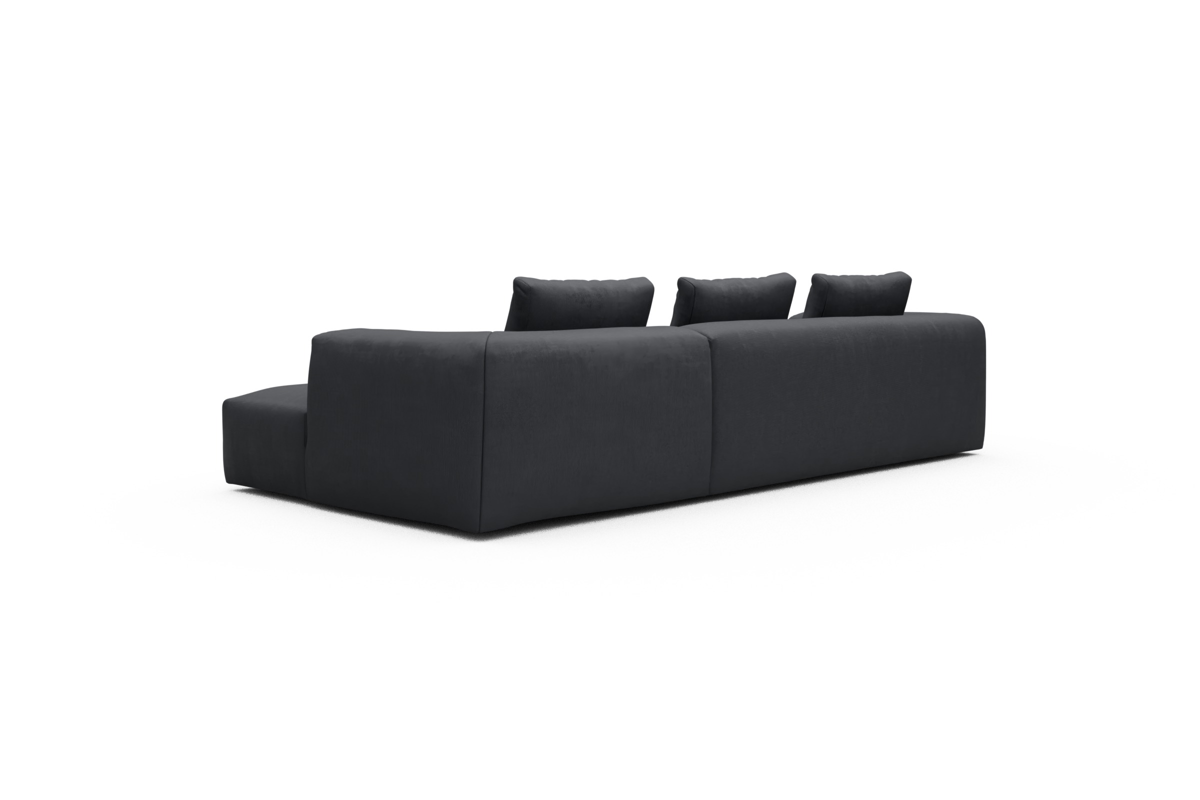 Ecksofa Fred Chaiselongue rechts mit 2,5-Sitzer Cordufine-Slate-Grey