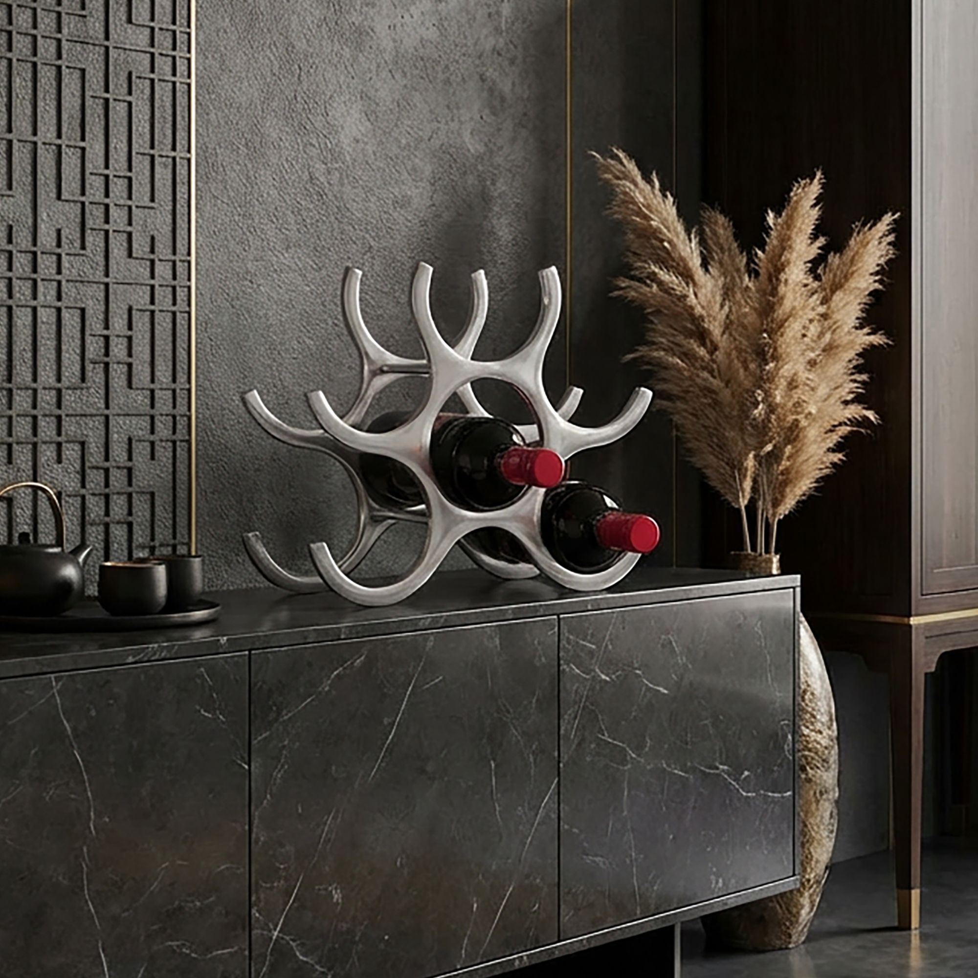 Flaschenregal Vestnes Aluminium Silber 29 × 14 × 24 cm