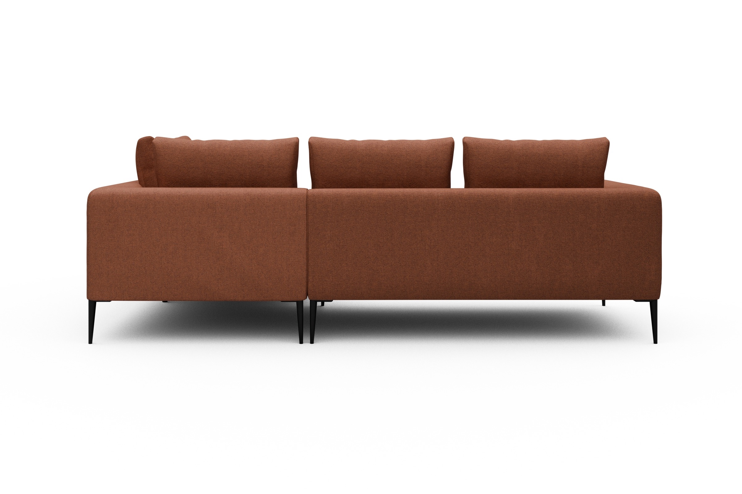 Ecksofa Paul Relax-Ecke rechts mit 2-Sitzer Weda-Rust