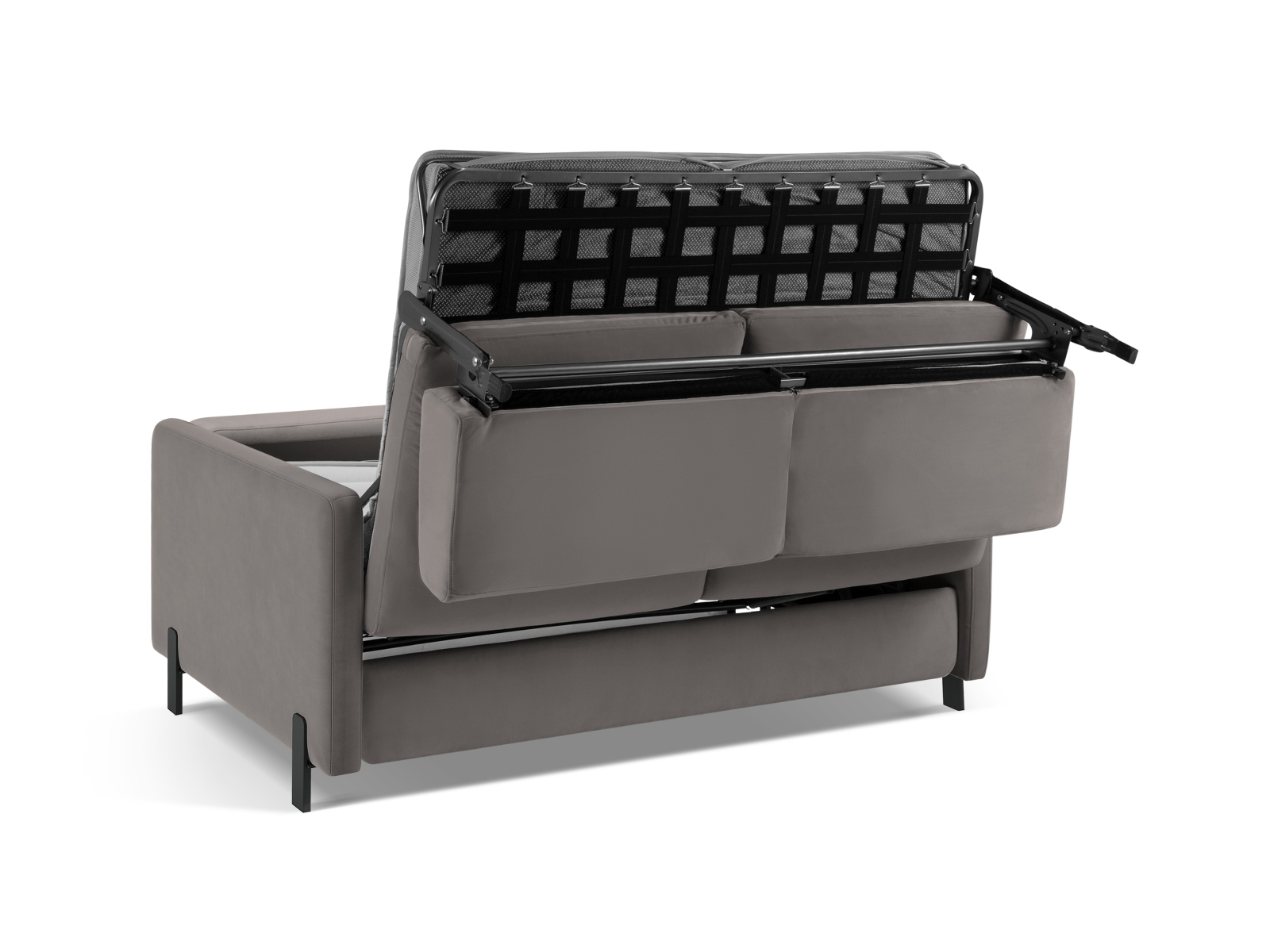 Micadoni Schlafsofa Gloria 2-Sitzer Samt Grau 205x140