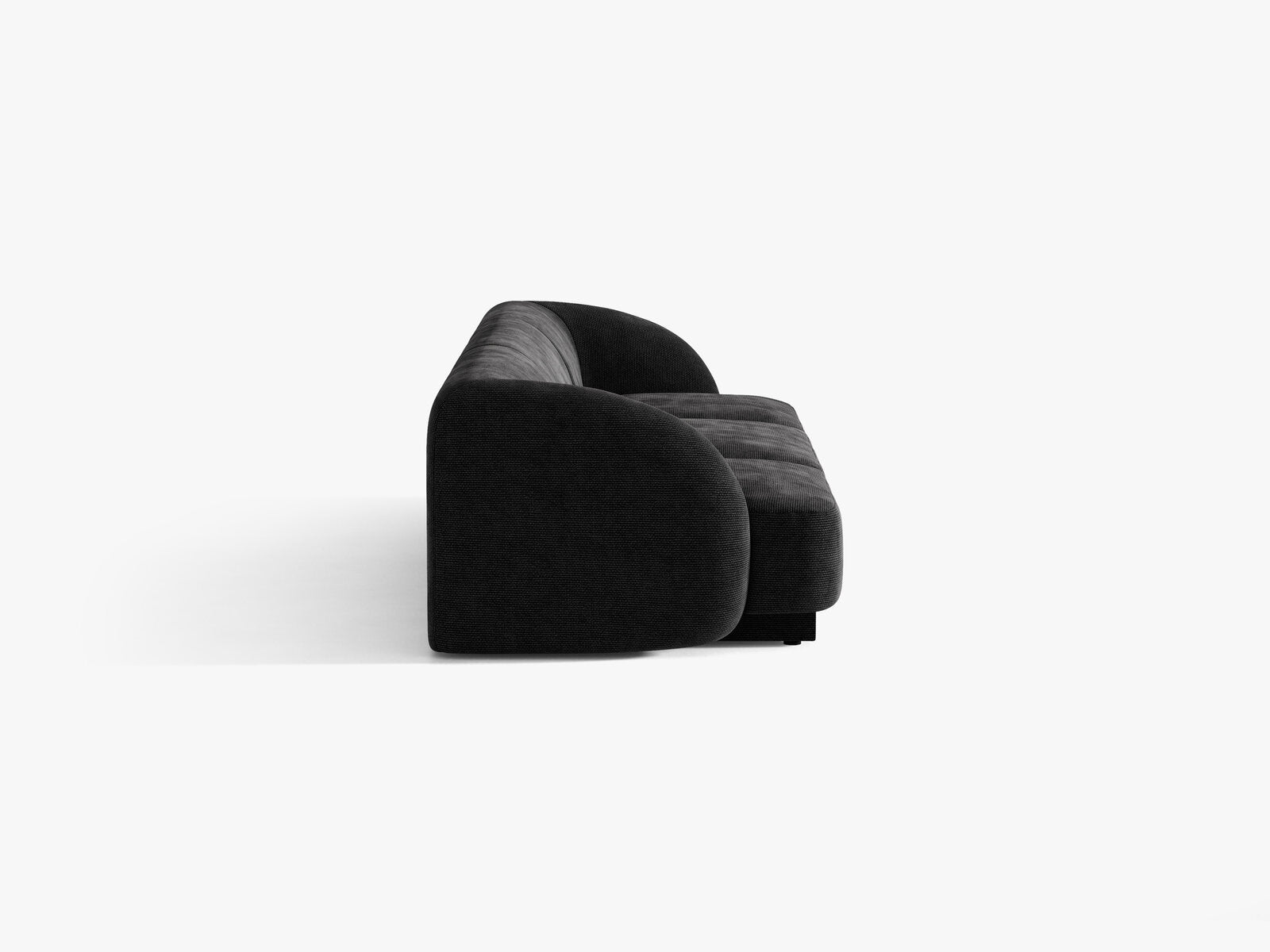 Micadoni Sofa Miley 3-Sitzer Chenille Haga Schwarz