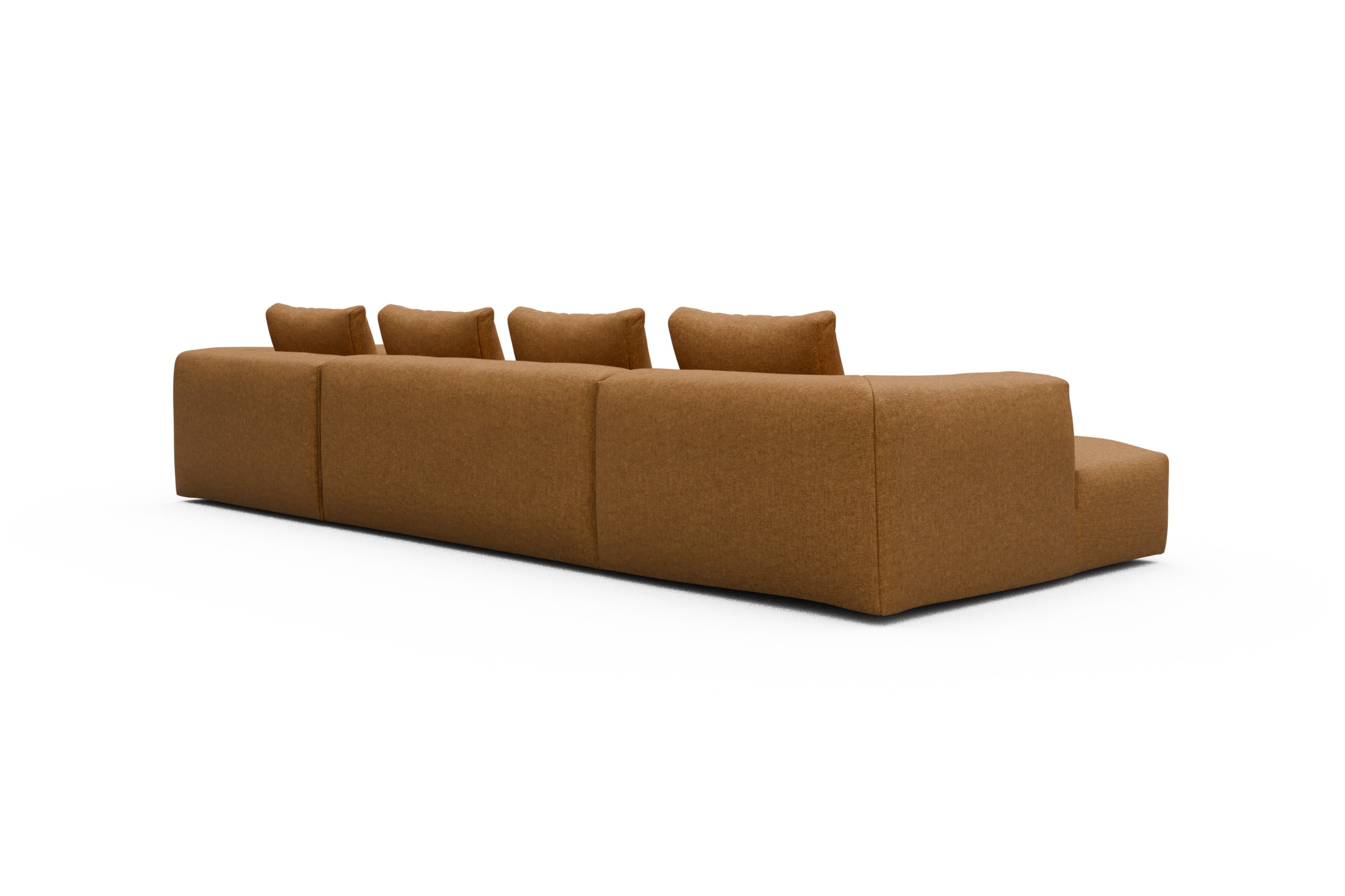 Wohnlandschaft Fred Relax-Ecke rechts mit 2-Sitzer und Chaiselongue links Strukturierter Stoff Sama 342-Curcama