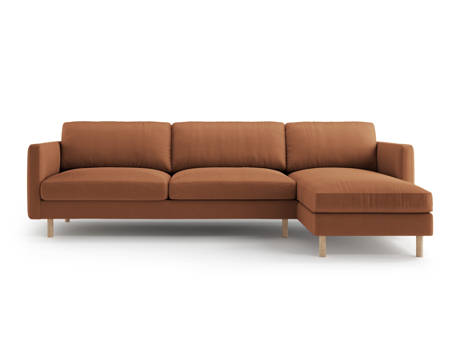 Micadoni Ecksofa Eden 4-Sitzer Rechts Samt Honig