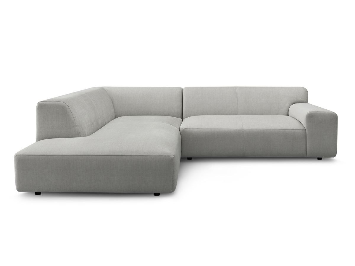 Bobochic Lavena Ecksofa 272 × 220 cm Samt Hellgrau Ecke links