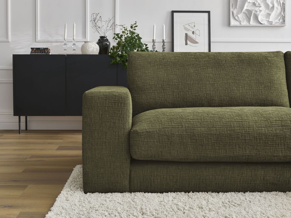 Bobochic Leonard Sofa 3-Sitzer 234 × 109 cm Strukturstoff Grün
