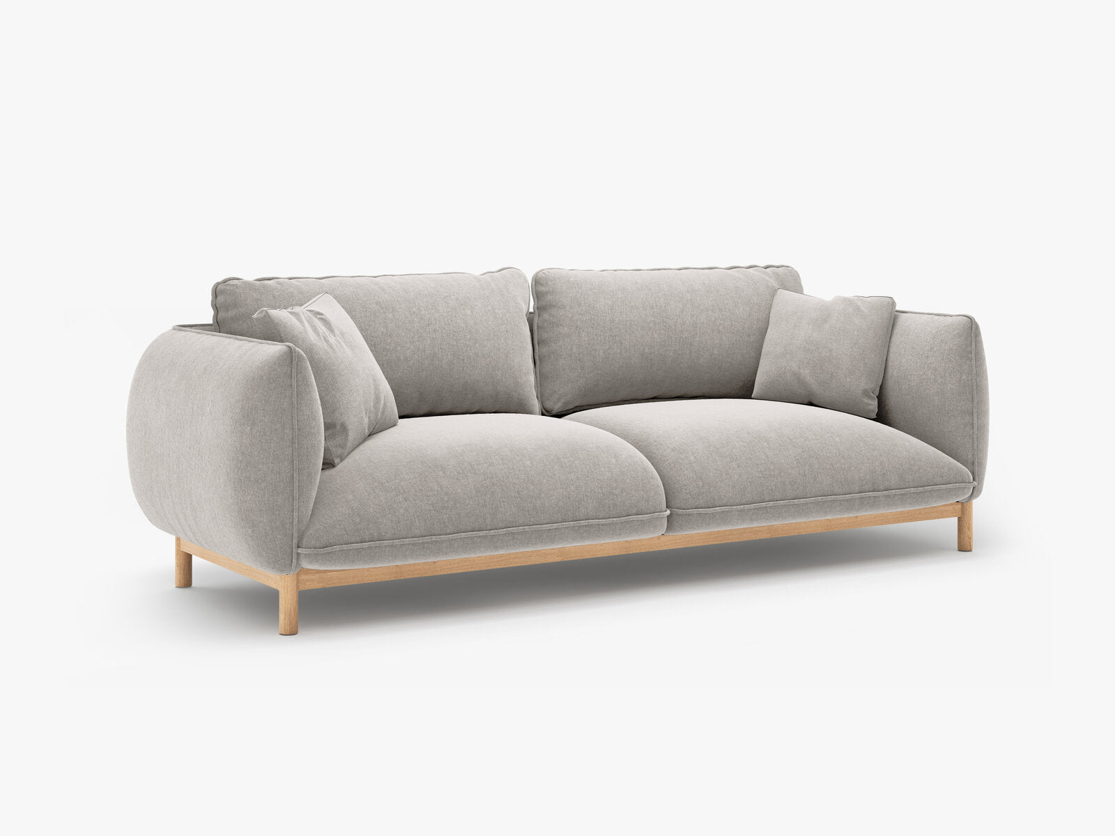 Micadoni Ada Sofa 3-Sitzer Strukturierter Stoff Wind Hellgrau