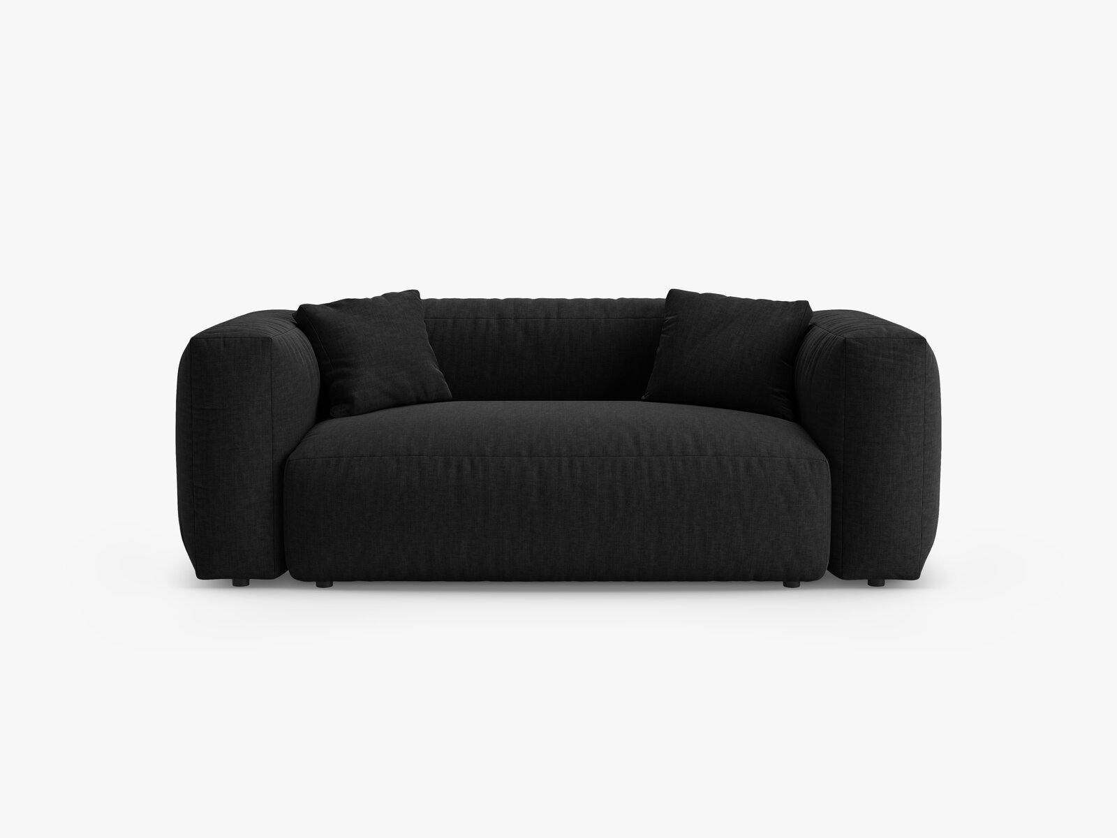 Micadoni Martina Sofa 2-Sitzer Strukturierter Stoff Boston Schwarz