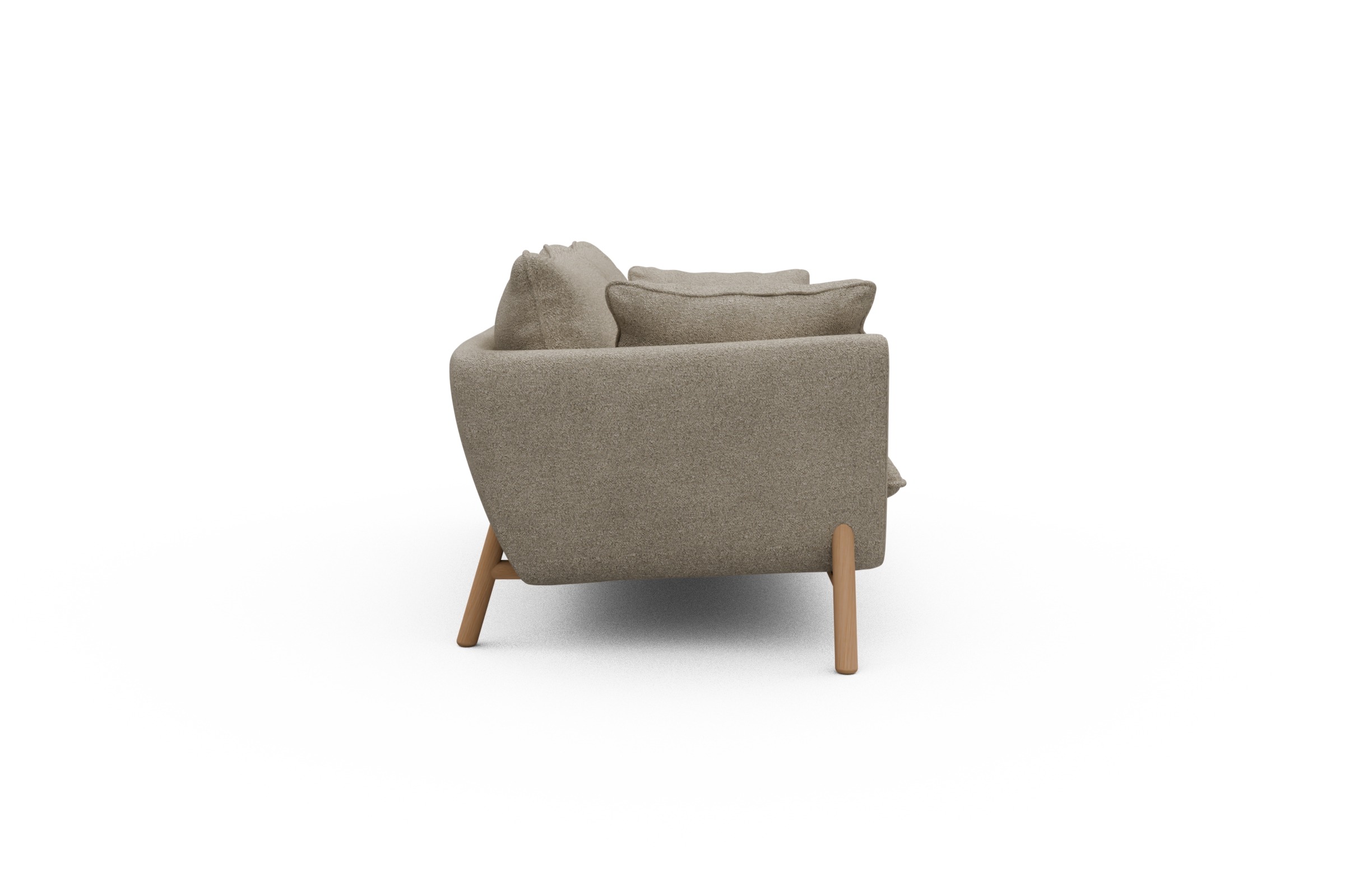Sofa Emil PREMIUM 2-Sitzer Beinfarbe Eiche Natur Boucle-Beige