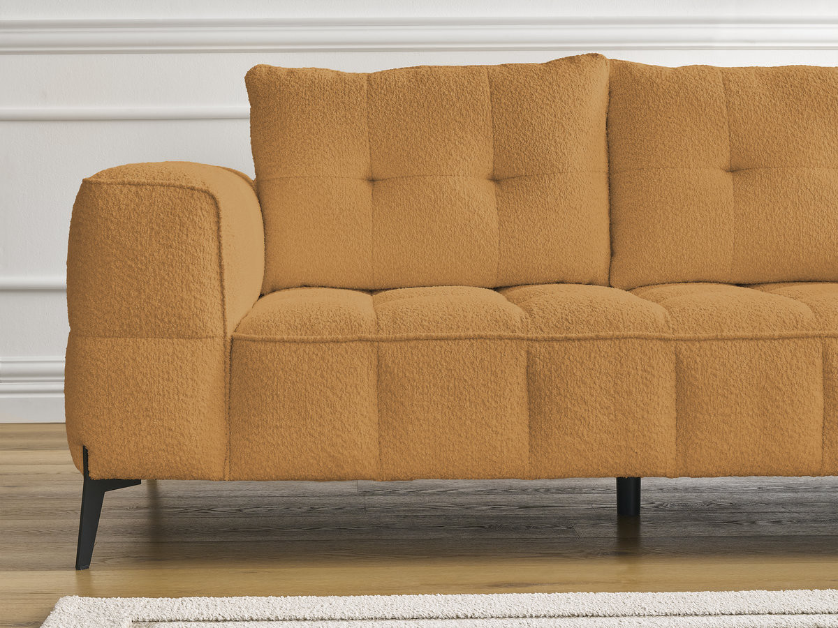 Bobochic Anis Sofa 2-Sitzer Bouclé-Stoff Gelb