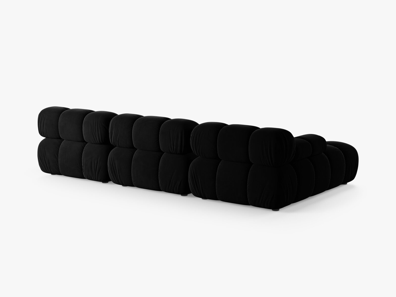 Micadoni Modulares Ecksofa Bellis 4-Sitzer Links Samt Venus Schwarz