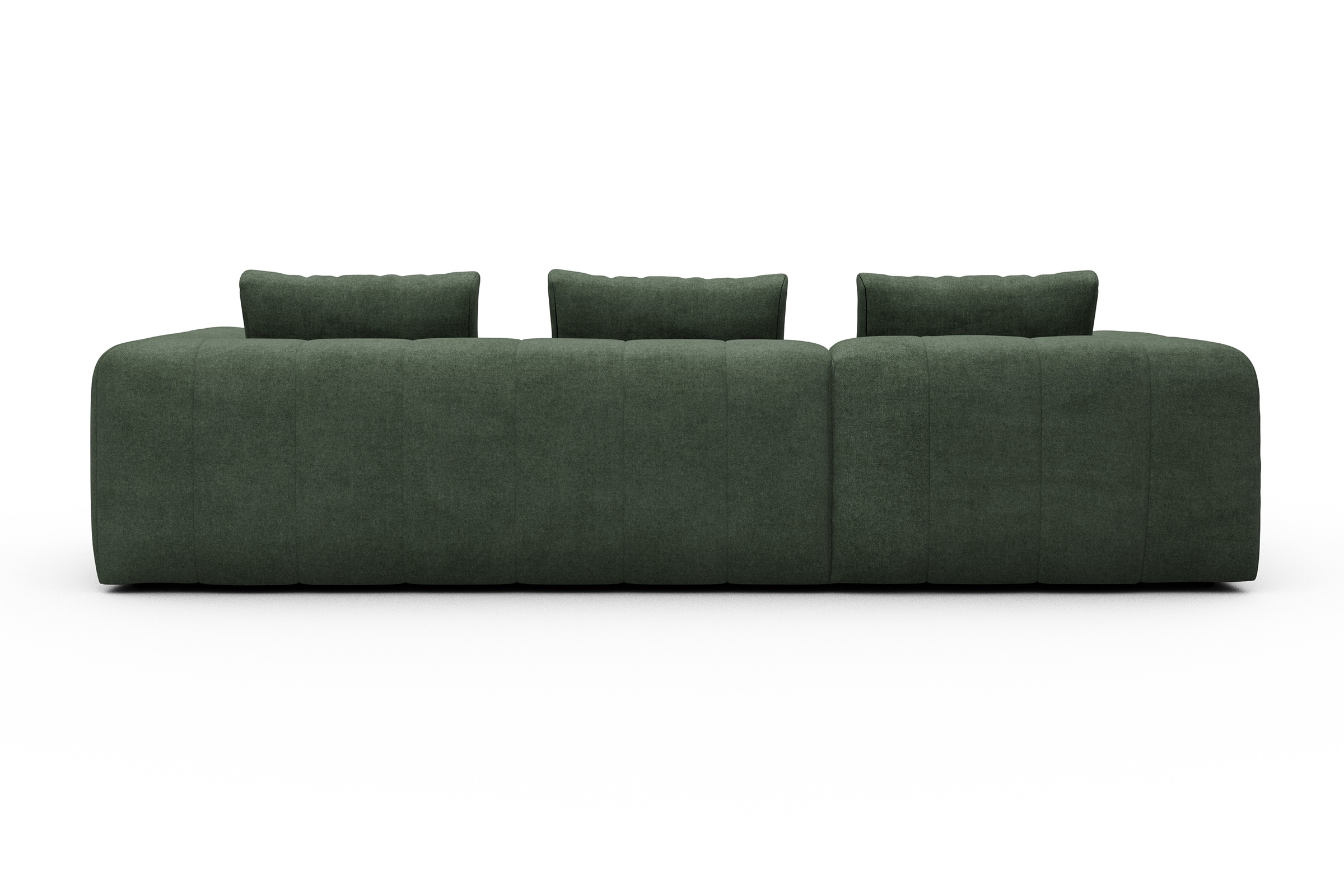 Ecksofa Hugo 2,5-Sitzer Armlehne rechts mit Chaiselongue Casone-Forest-Green