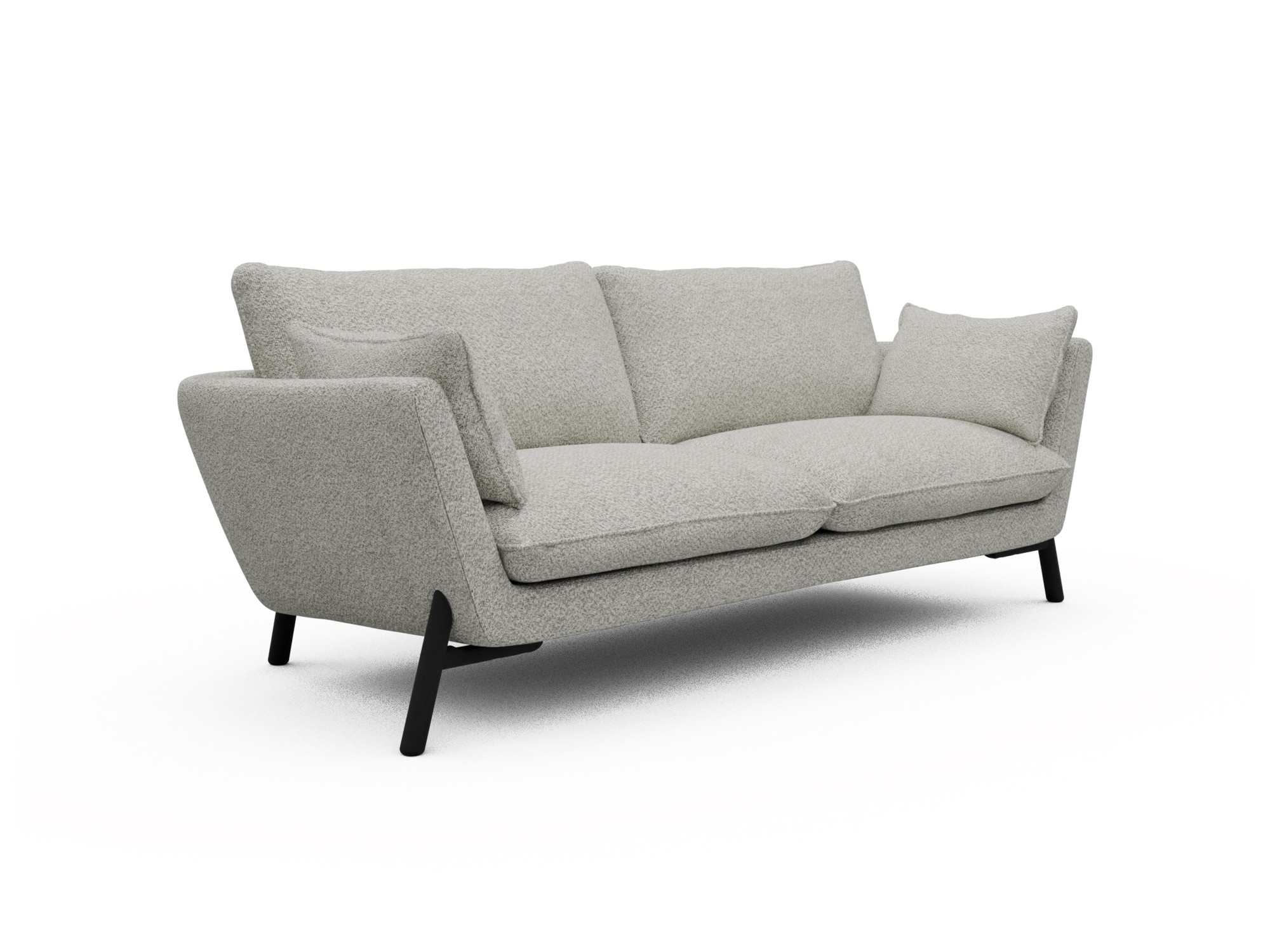 Skandi Home Sofa Emil 3-Sitzer Beinfarbe Eiche Schwarz Vanora-Warm-Sand moebelfaktor
