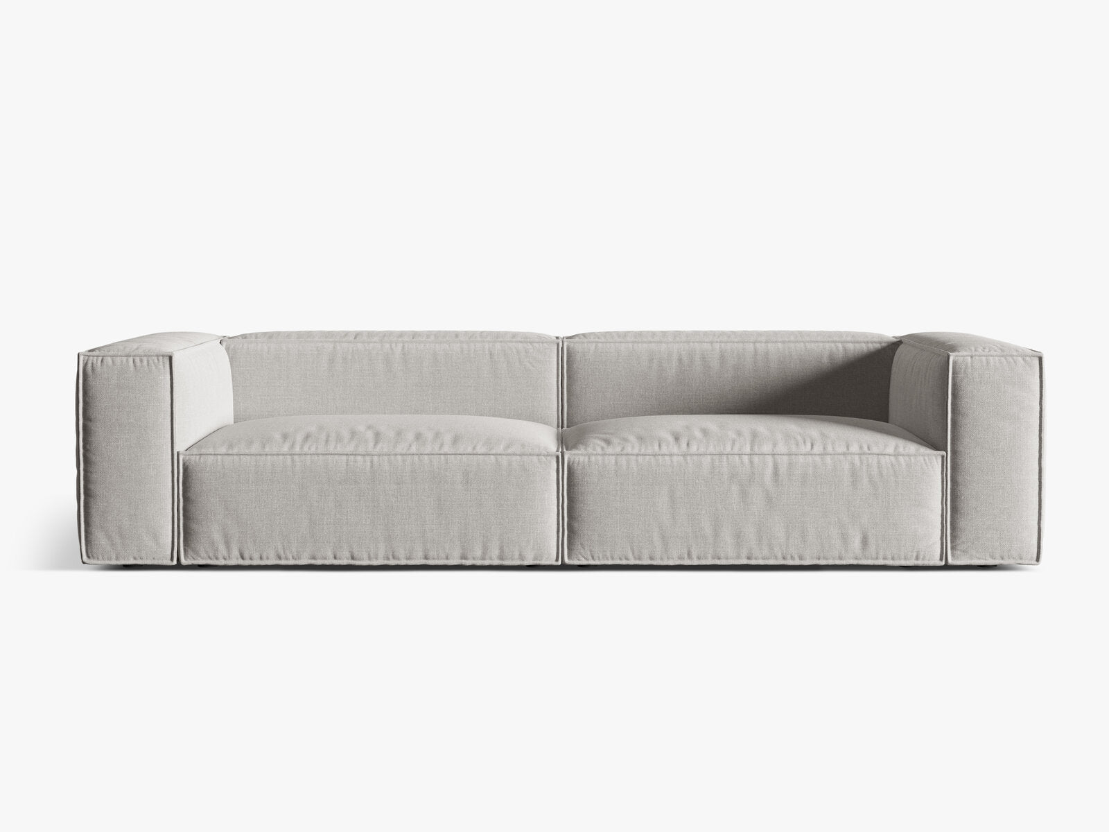 Micadoni Sofa Nuria 5-Sitzer Strukturierter Stoff Hellgrau