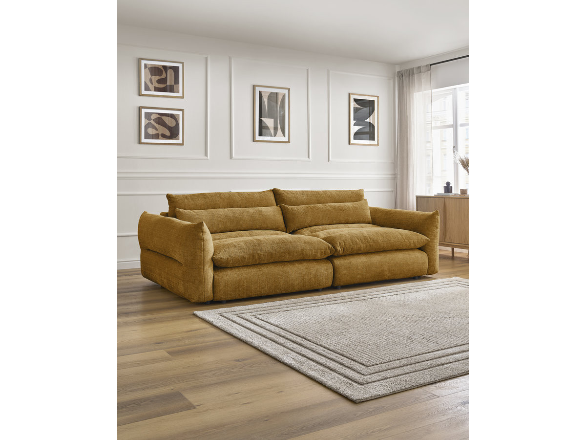 Bobochic Neil Sofa 3-Sitzer Strukturstoff Gelb