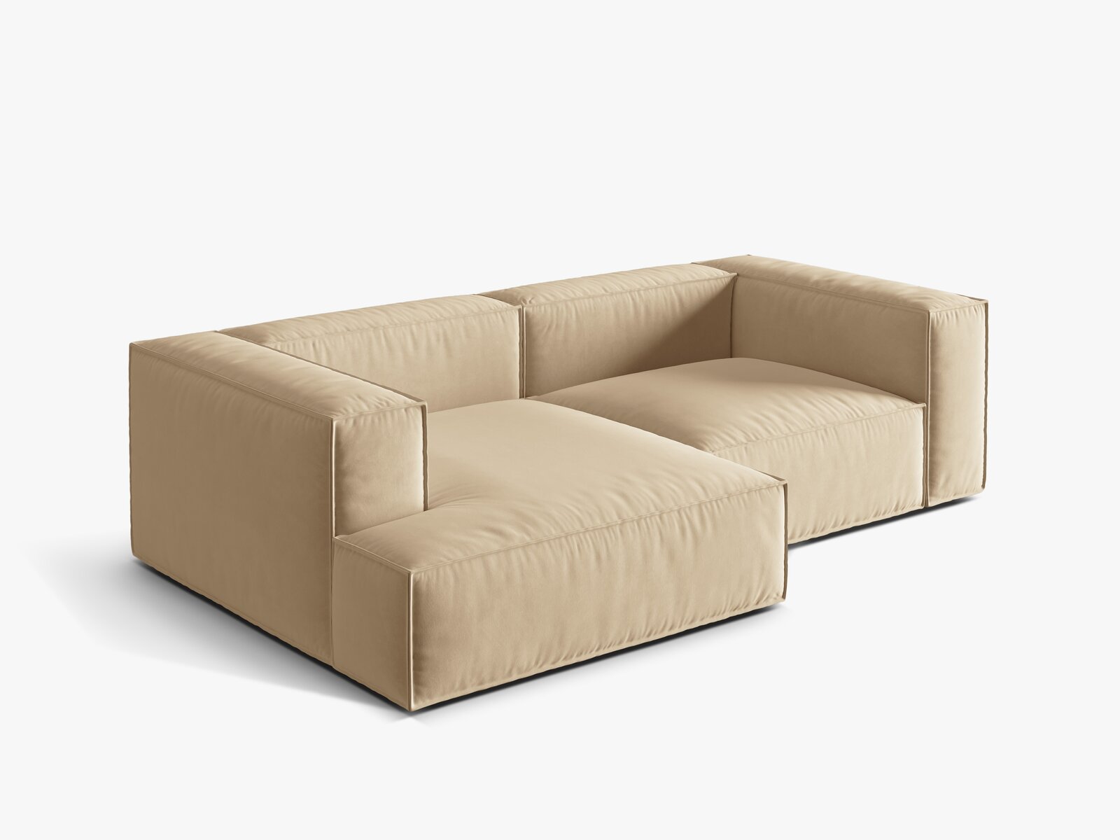 Micadoni Ecksofa Nuria 3-Sitzer Links Samt Nude