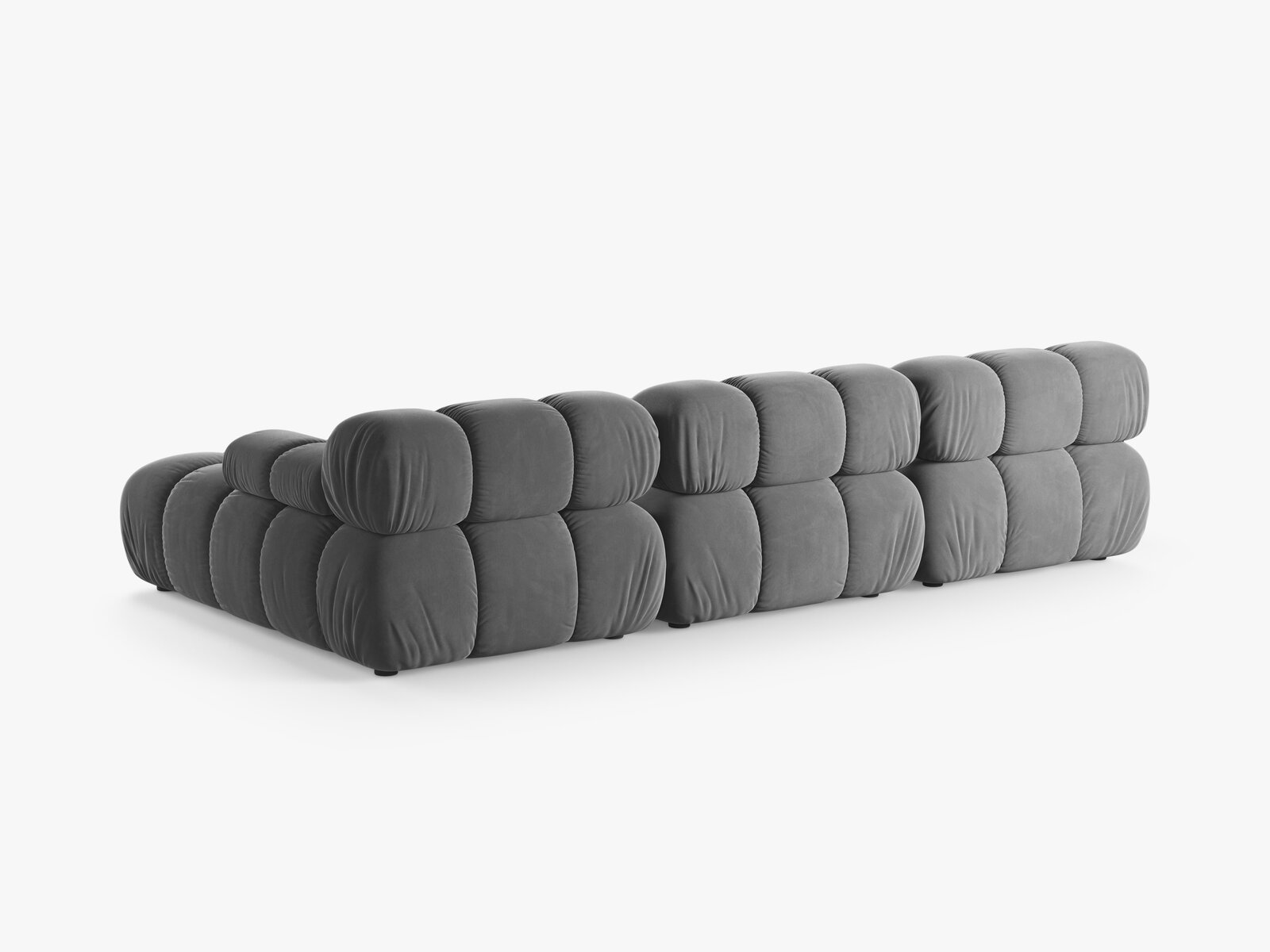 Micadoni Modulares Ecksofa Bellis 4-Sitzer Samt Venus Hellgrau Rechts